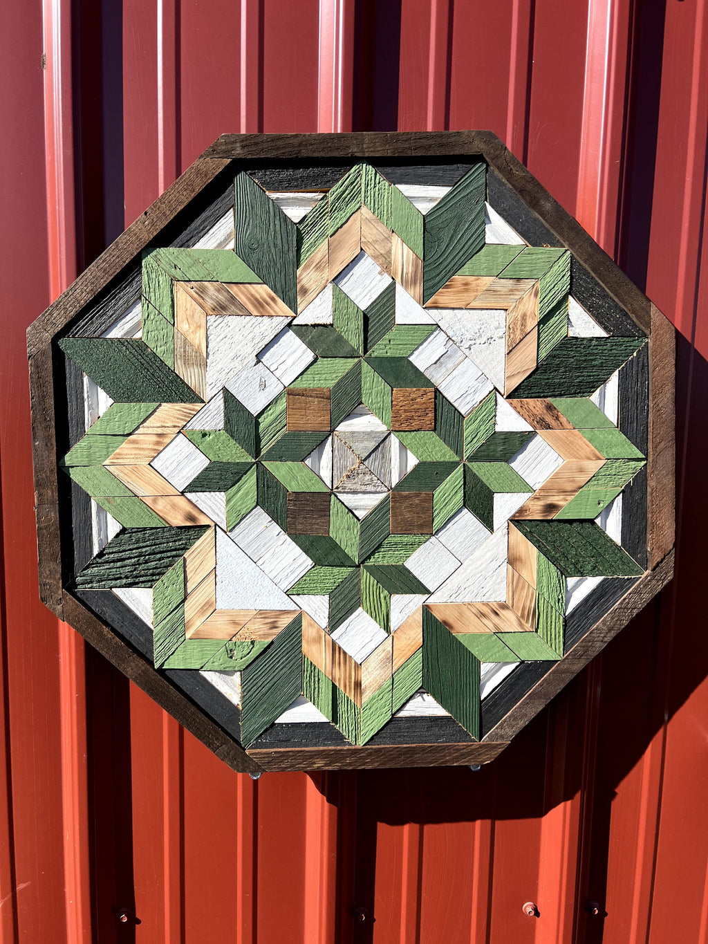 Amish Handmade Barn Quilt Wall Art – Reclaimed Barn Wood – 20.75” x 20.75”