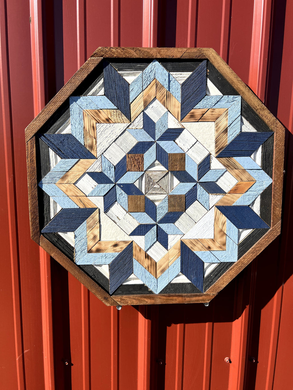 Amish Handmade Barn Quilt Wall Art – Reclaimed Barn Wood – 20.75” x 20.75”