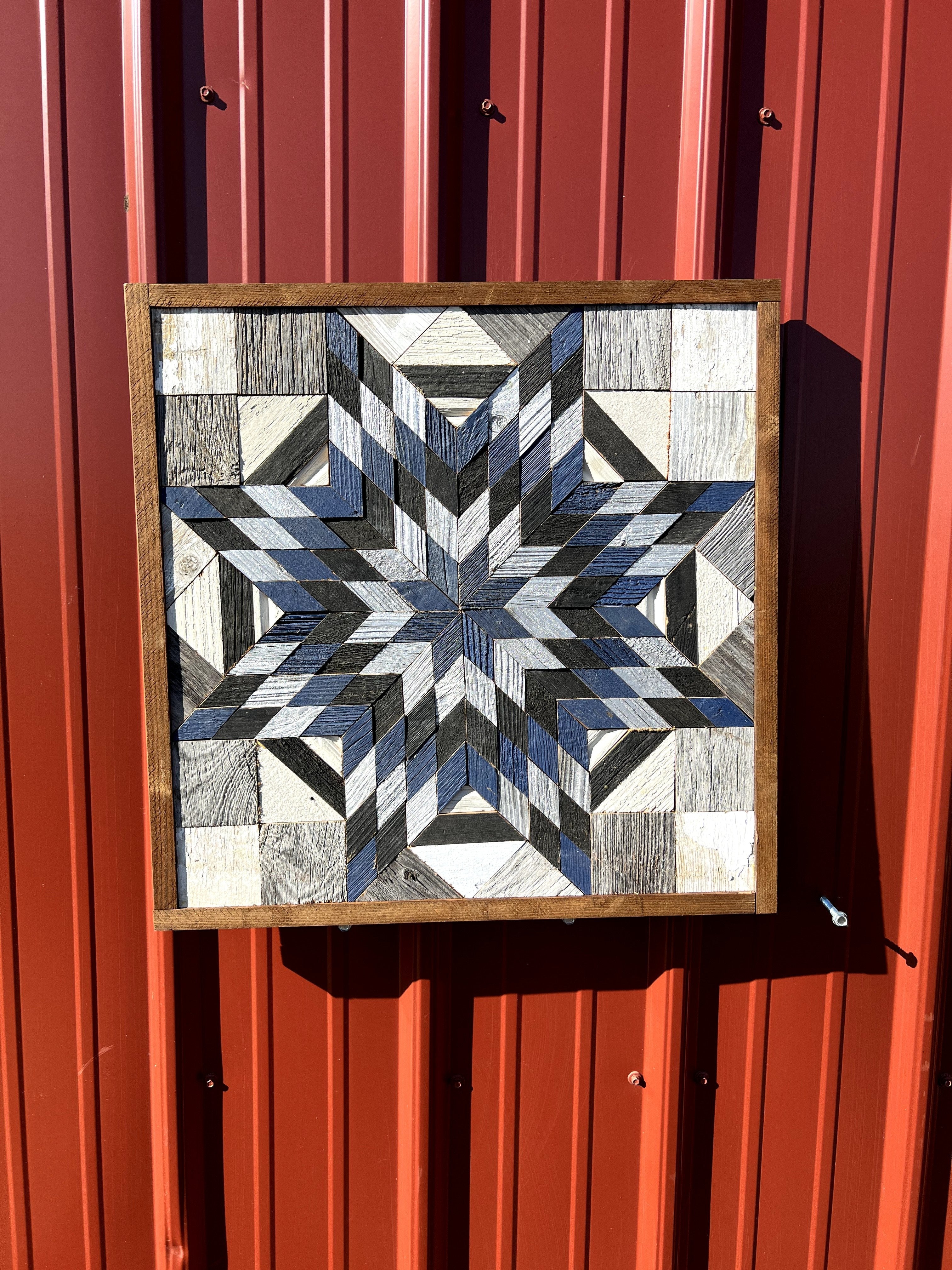 Amish Handmade Barn Quilt Wall Art – Reclaimed Barn Wood – 20.75” x 20.75”