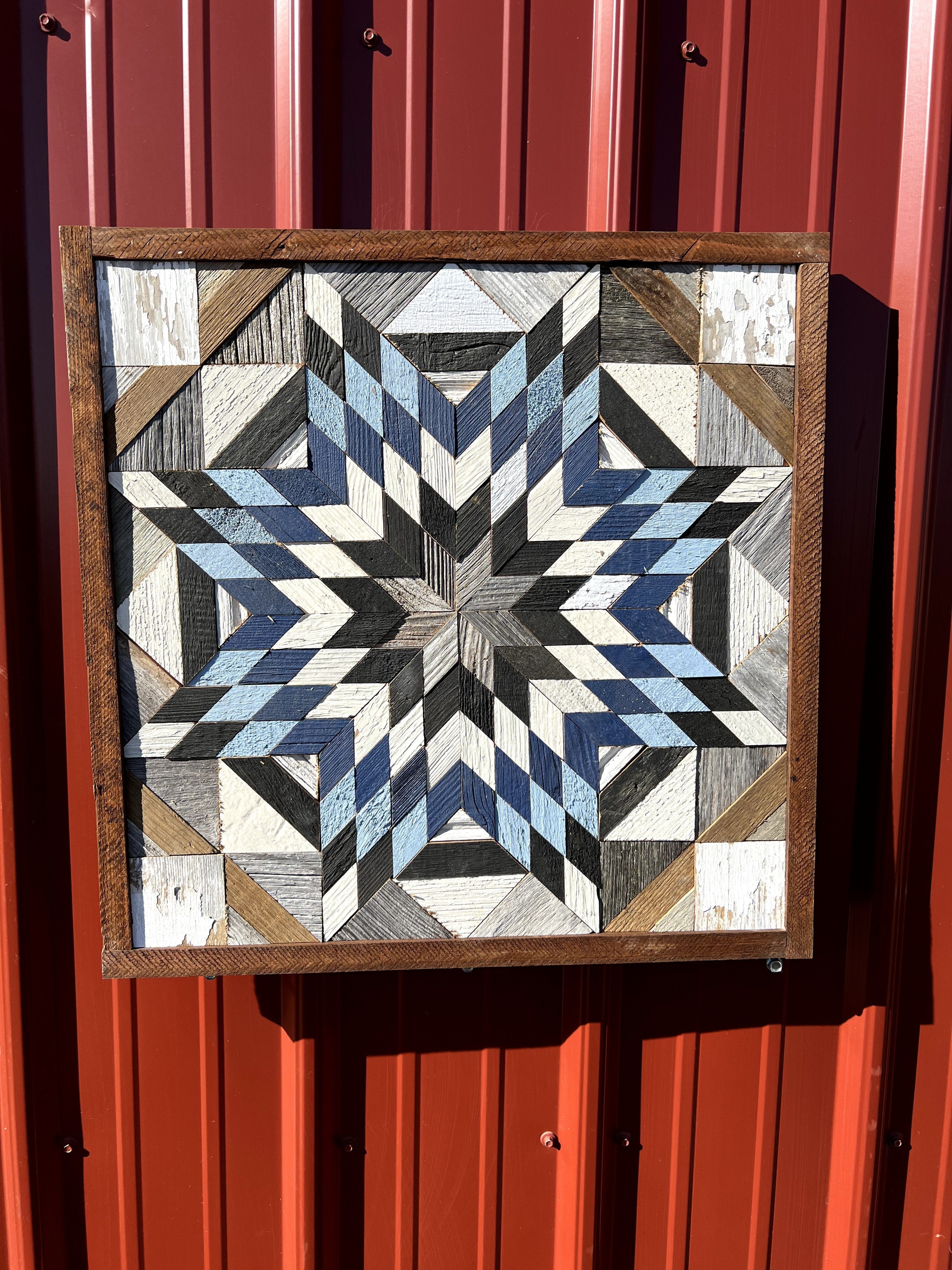 Amish Handmade Barn Quilt Wall Art – Reclaimed Barn Wood – 20.75” x 20.75”