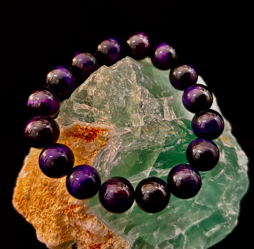 Midnight Majesty Dark Purple Agate Bracelet
