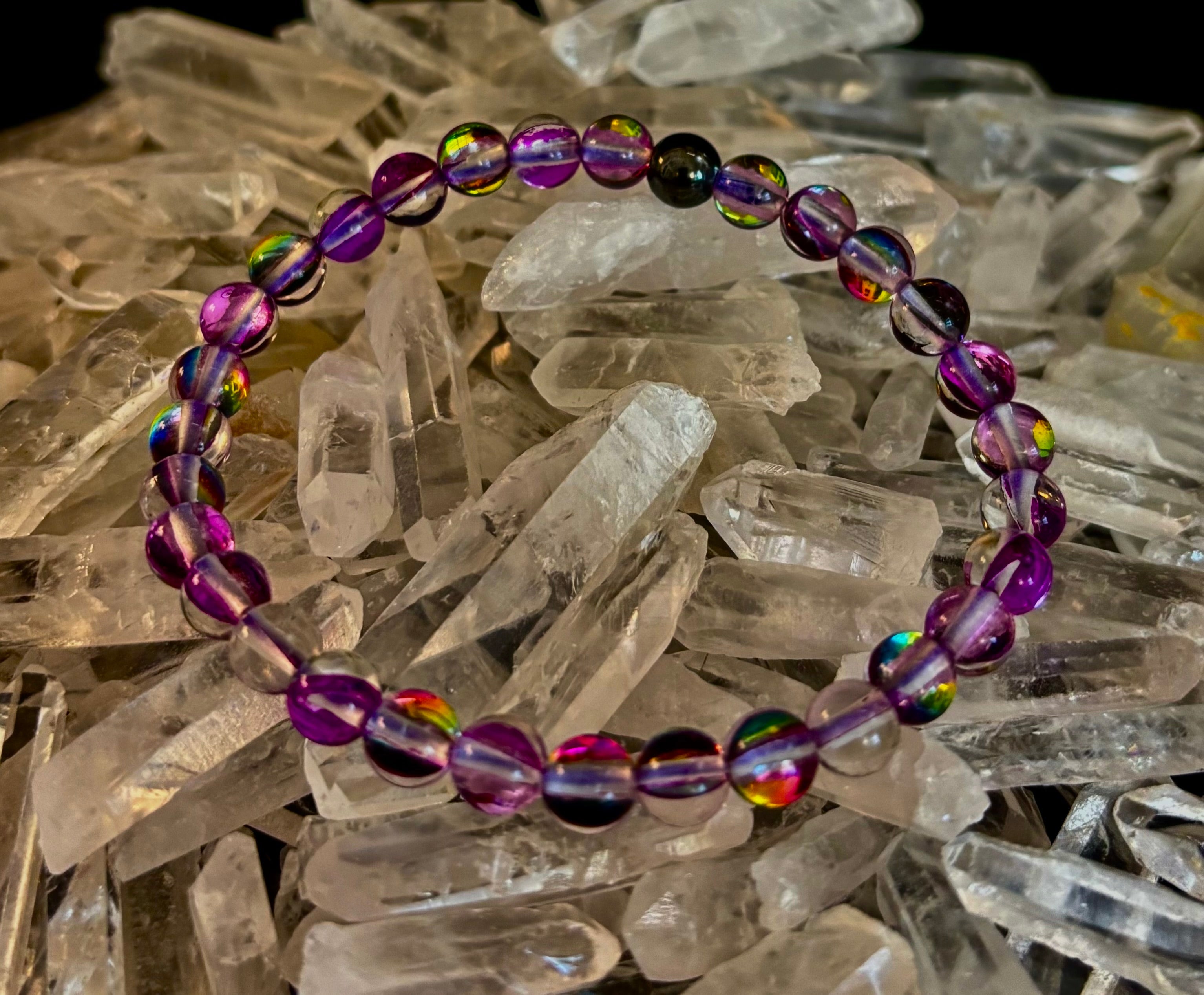 Prism of Possibility - Purple Aura Quartz Bracelet