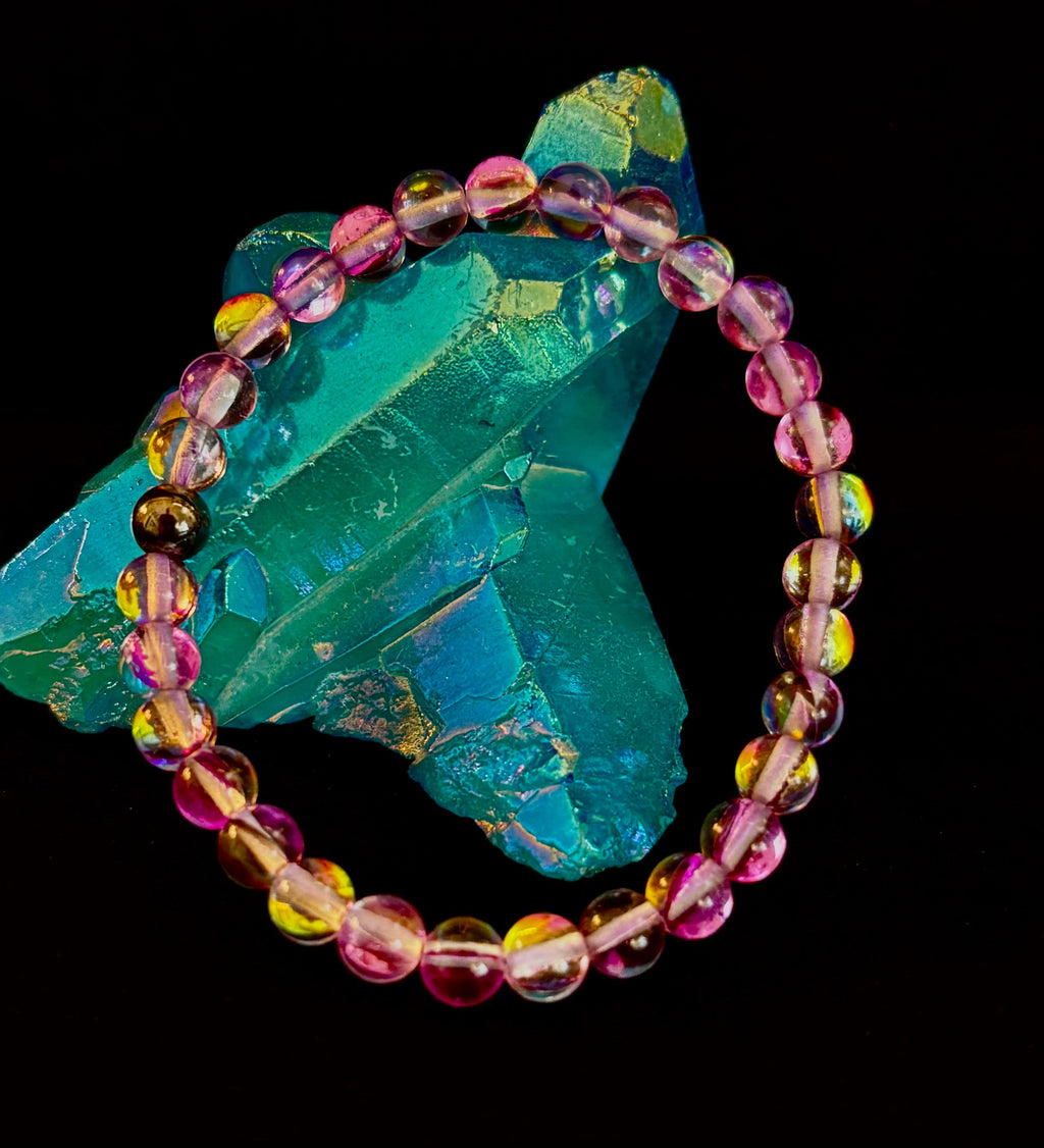 Prism of Possibility - Purple Aura Quartz Bracelet