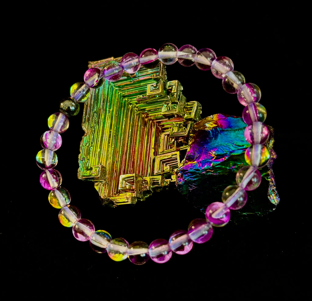 Prism of Possibility - Purple Aura Quartz Bracelet
