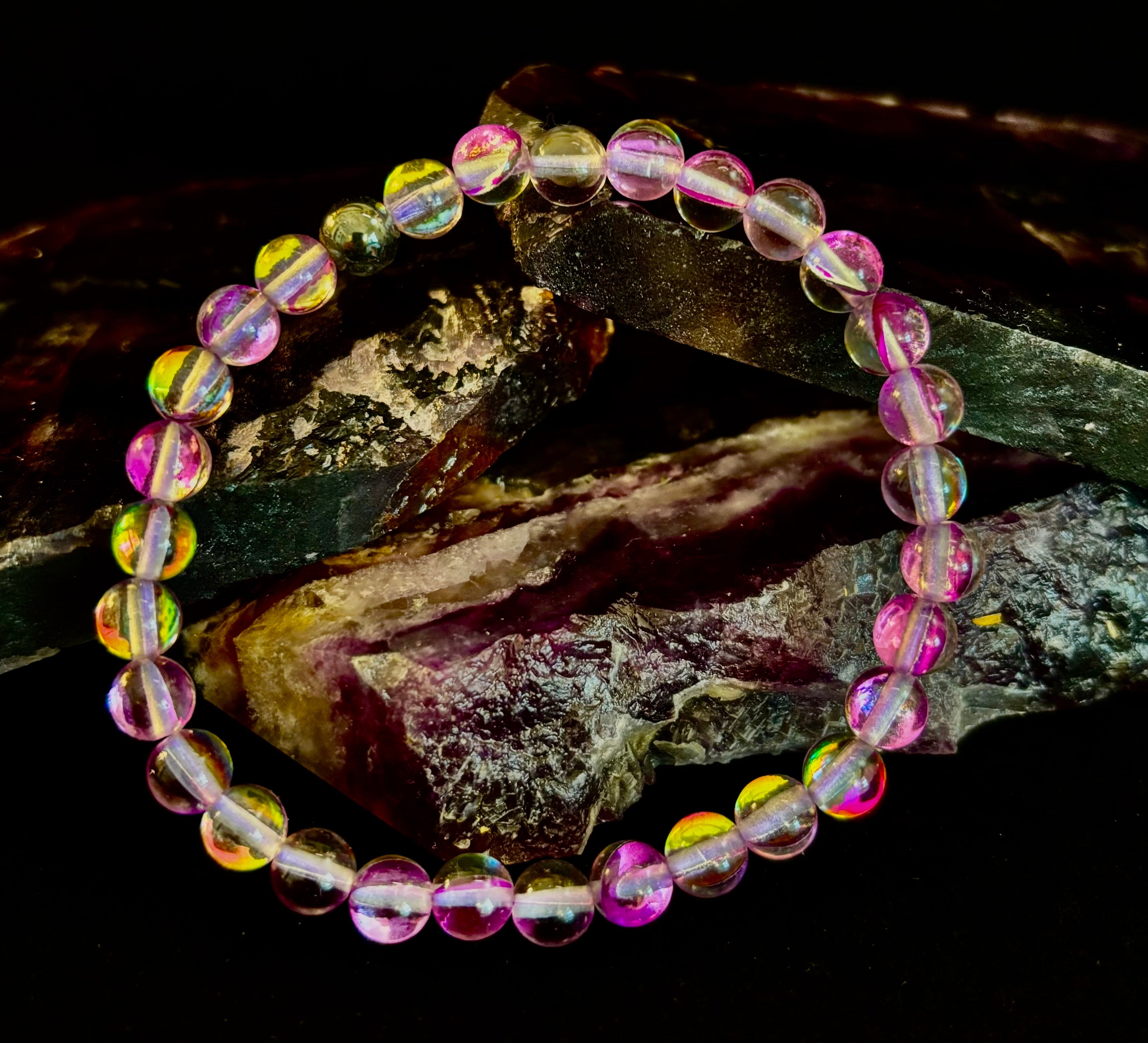 Prism of Possibility - Purple Aura Quartz Bracelet