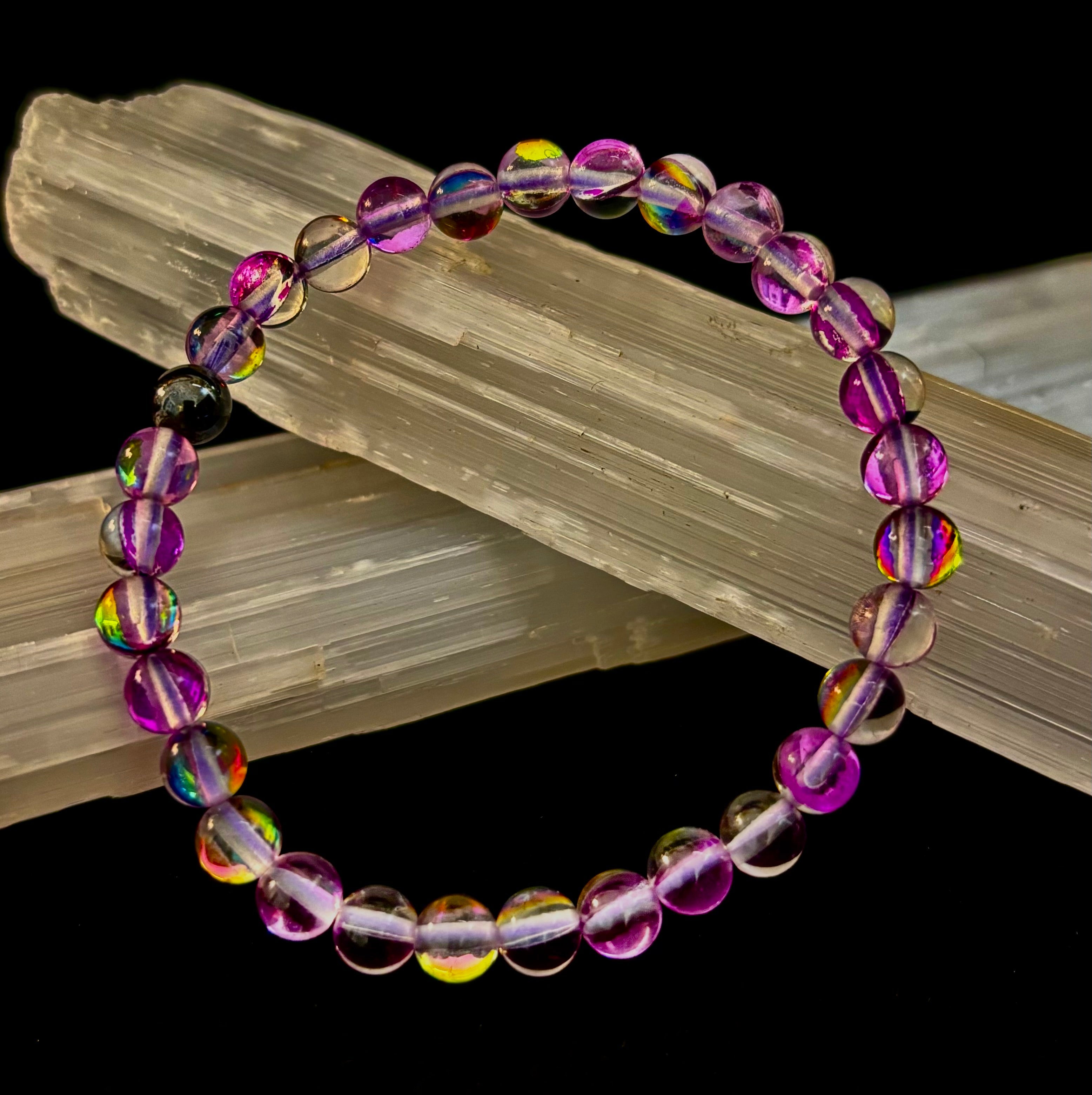 Prism of Possibility - Purple Aura Quartz Bracelet