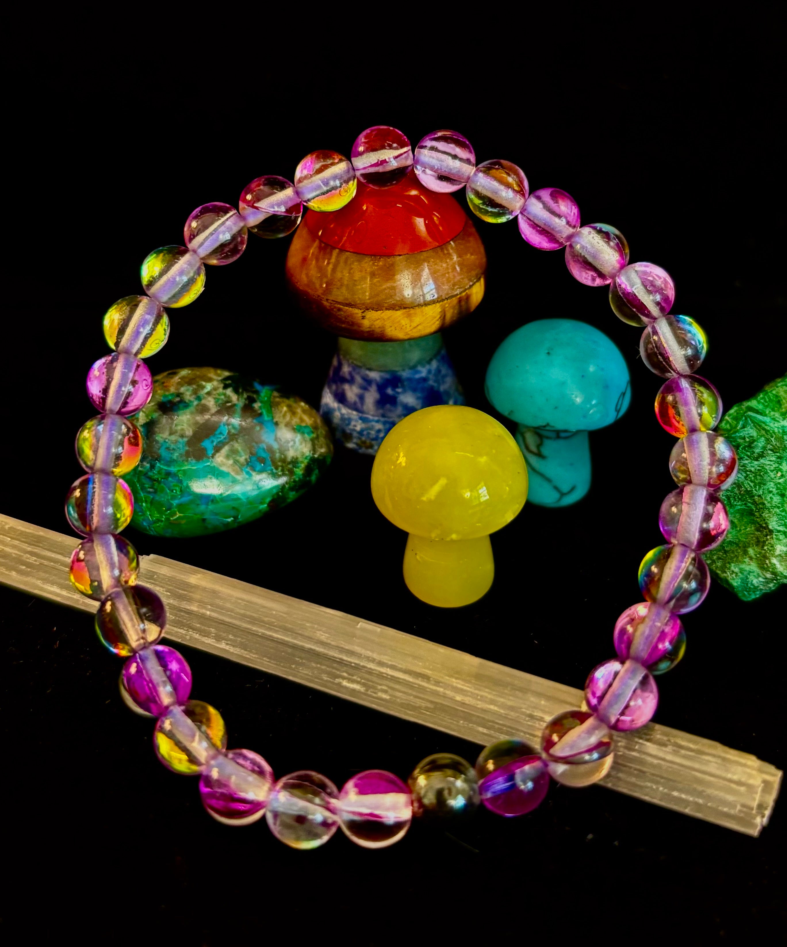 Prism of Possibility - Purple Aura Quartz Bracelet