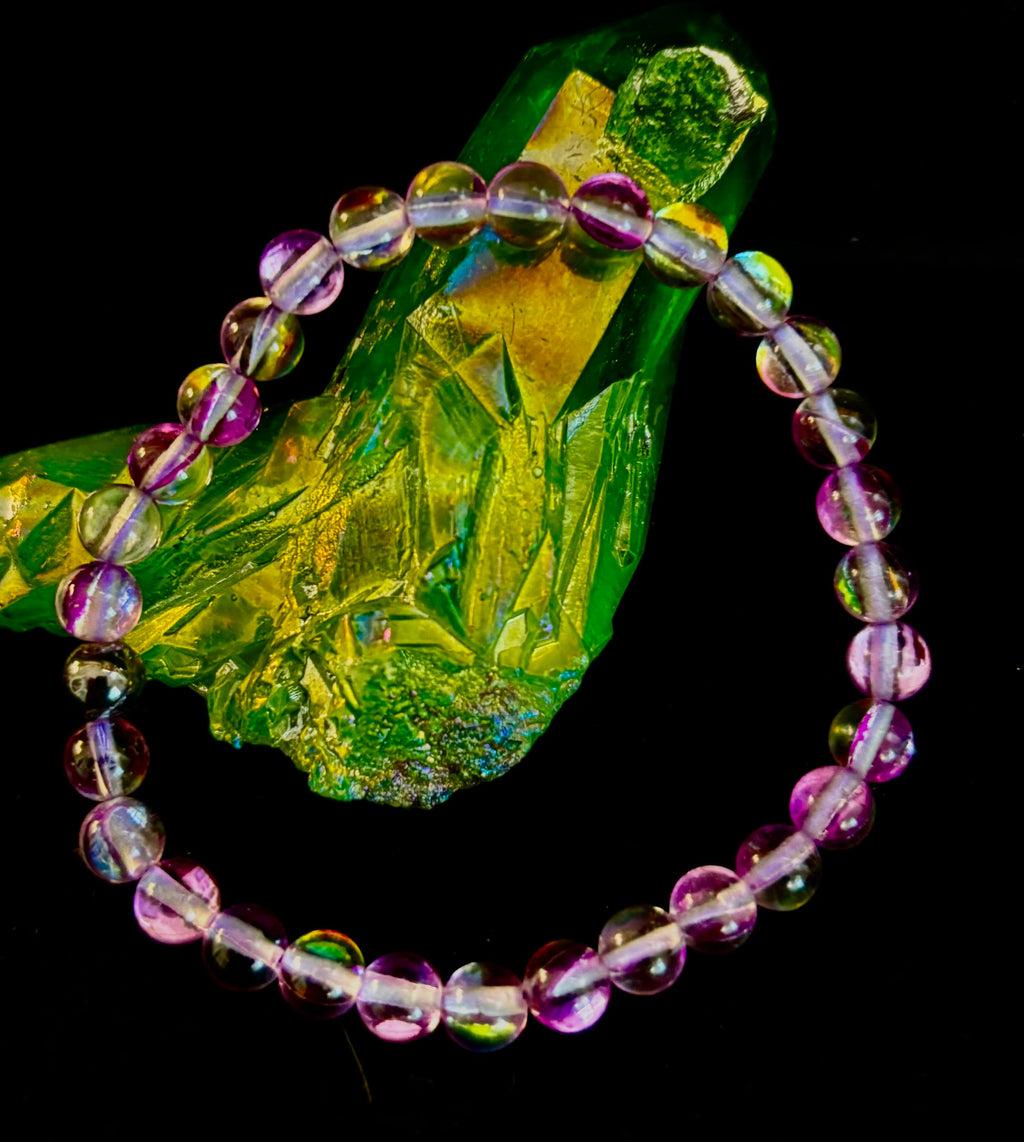 Prism of Possibility - Purple Aura Quartz Bracelet
