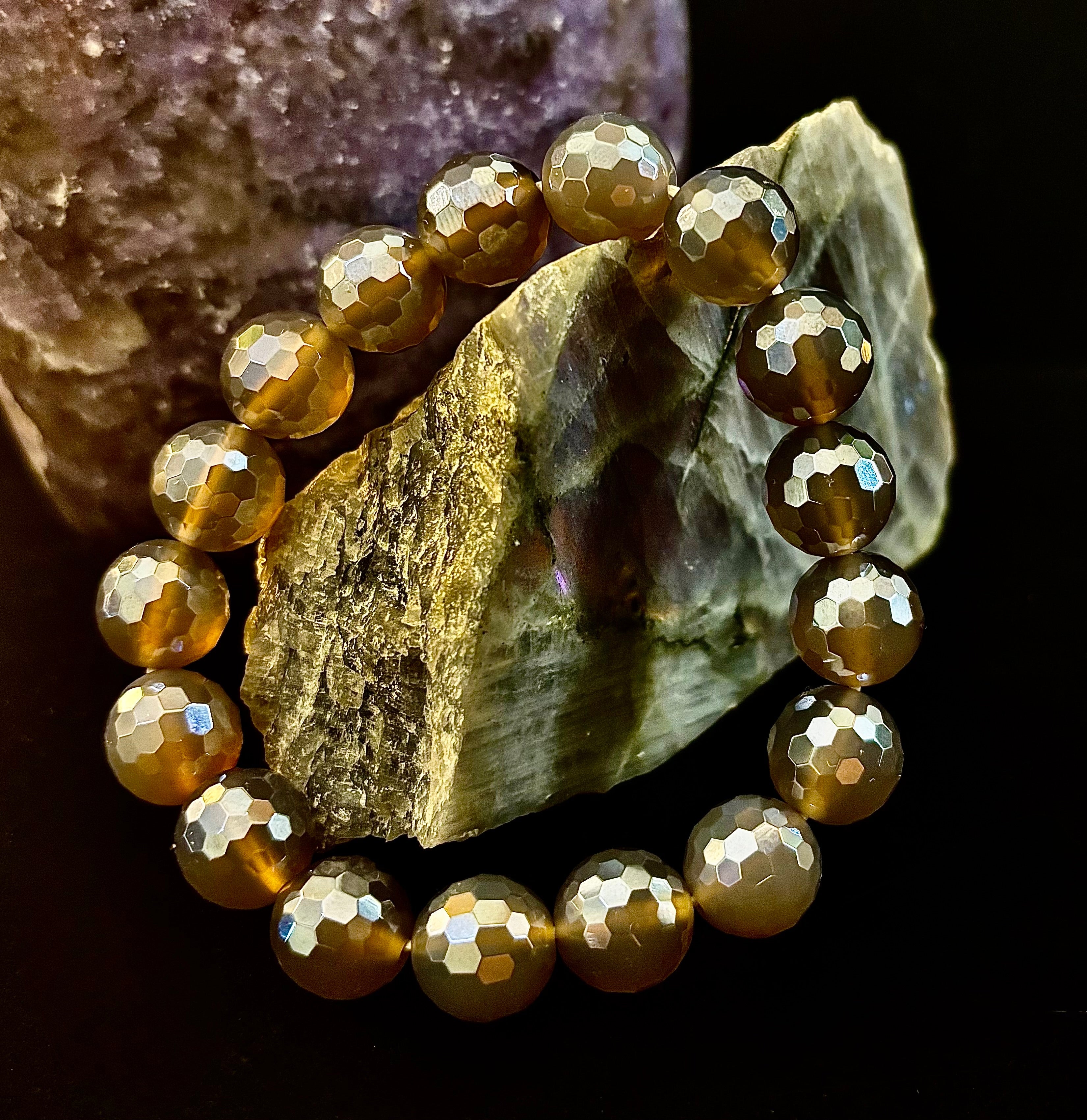 I Feel So Free - Mystic Agate 12mm Faceted Bracelet