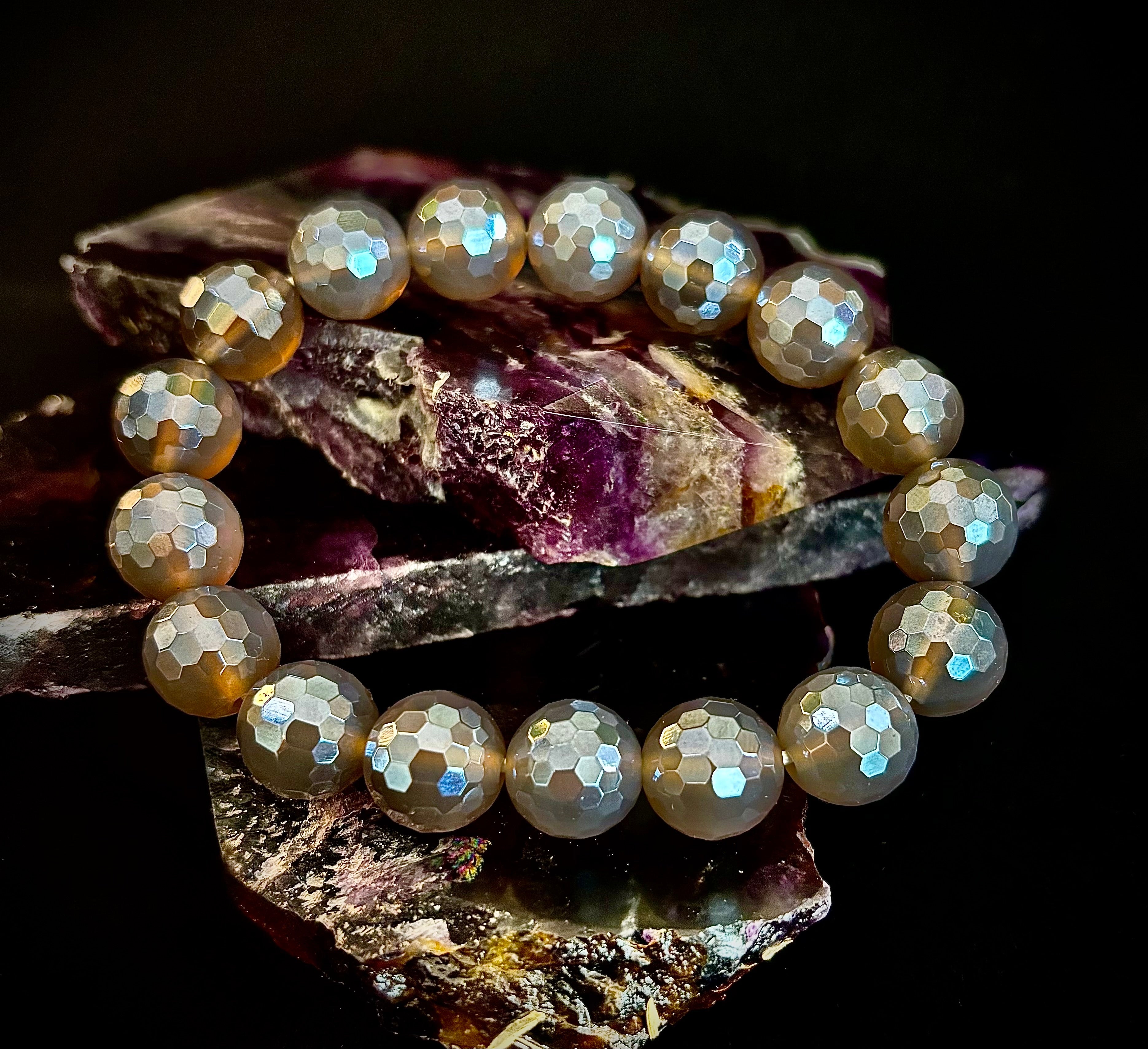 I Feel So Free - Mystic Agate 12mm Faceted Bracelet
