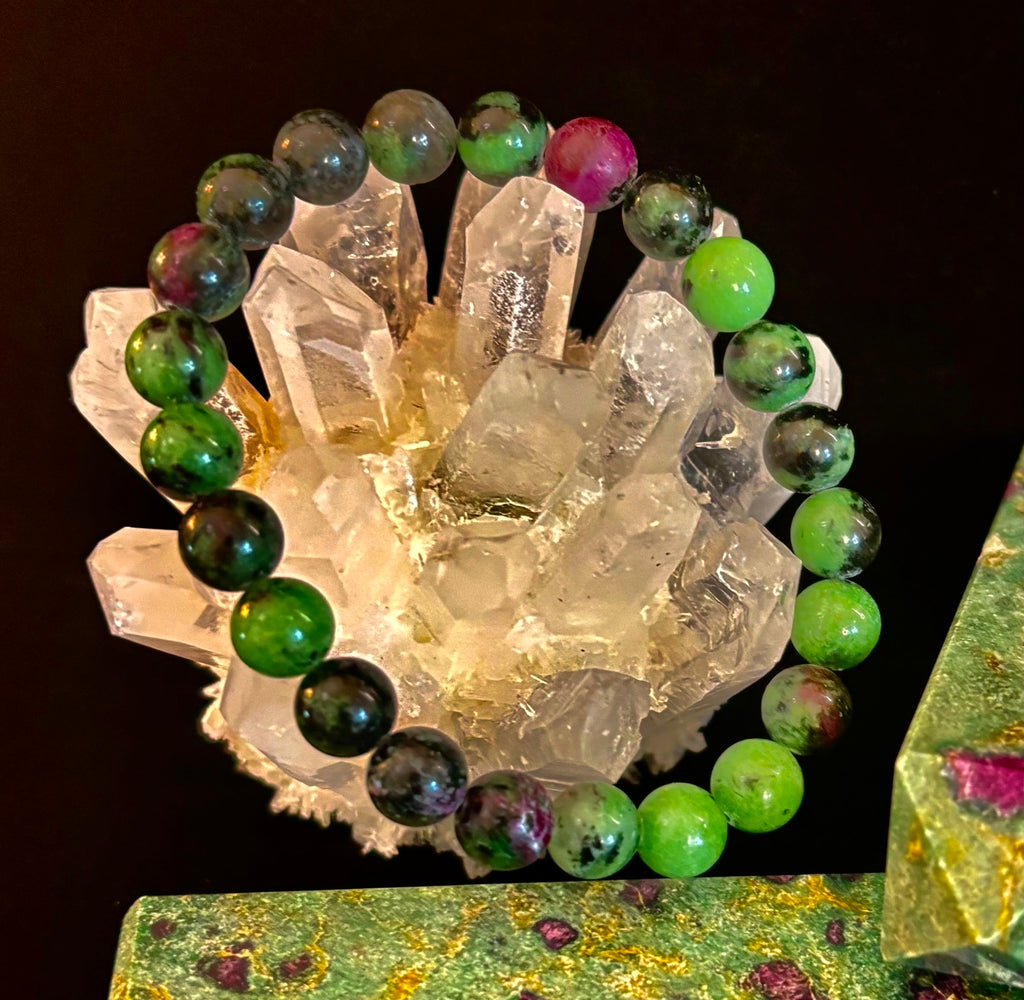 Live Fully Bracelet - Natural Ruby Zoisite | 8mm Bracelet