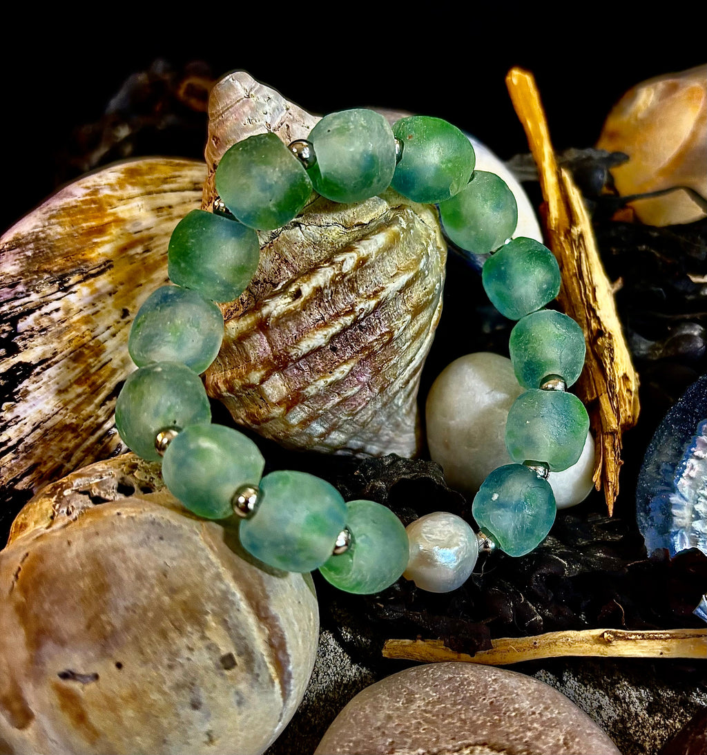 🌊 African Sea Glass Collection - Handcrafted African Fused Glass Bracelets