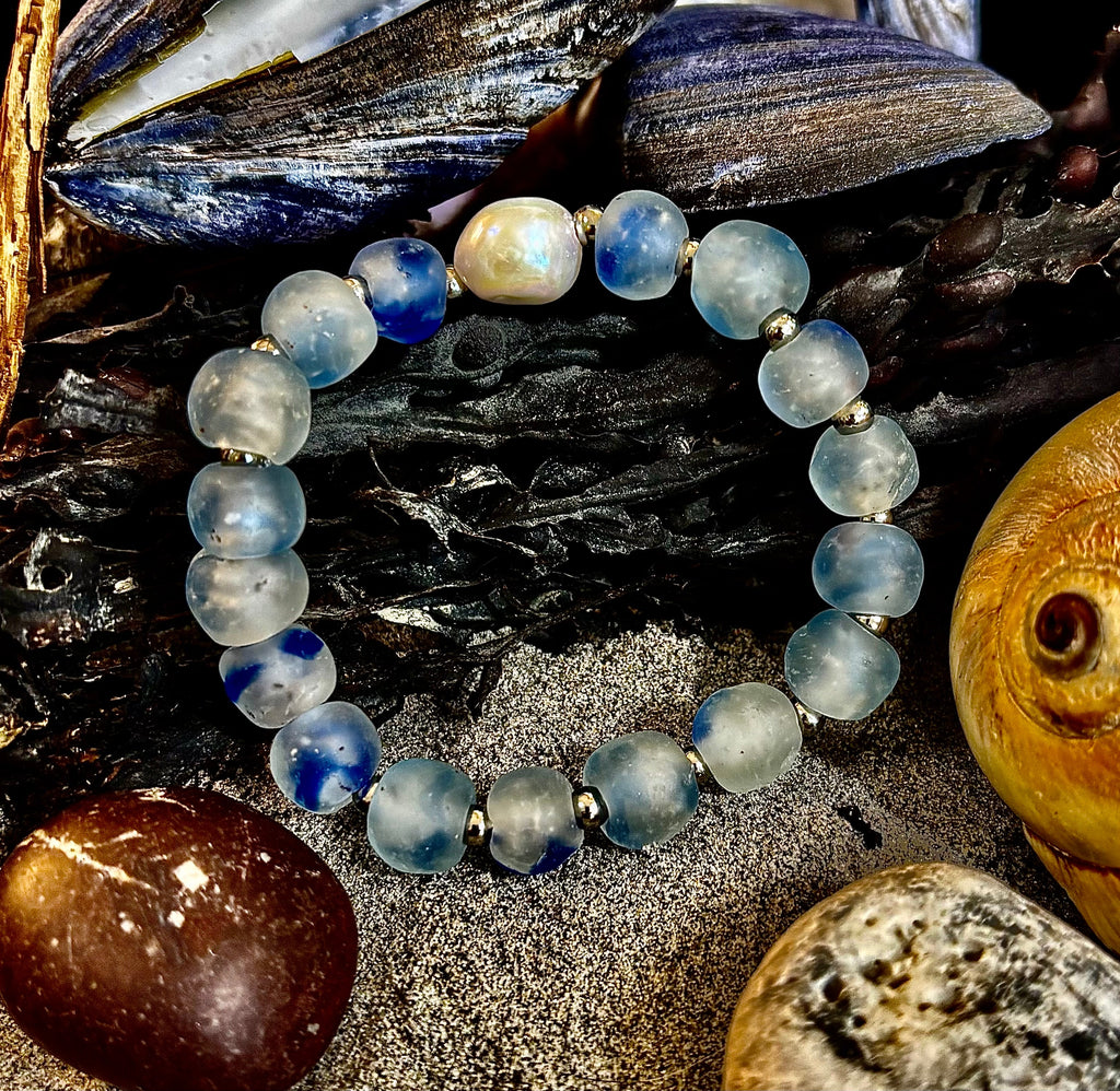 🌊 African Sea Glass Collection - Handcrafted African Fused Glass Bracelets