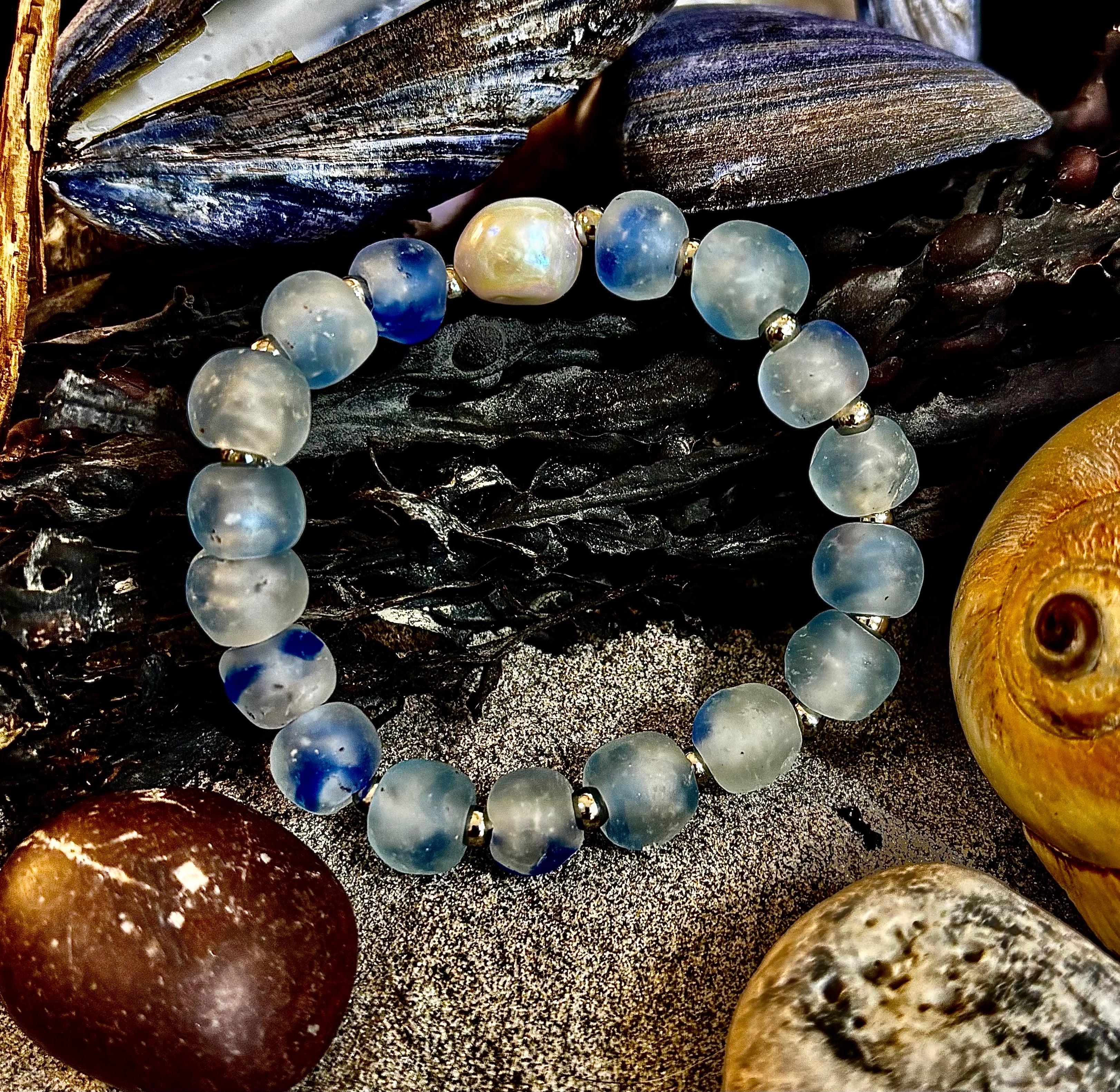 🌊 African Sea Glass Collection - Handcrafted African Fused Glass Bracelets