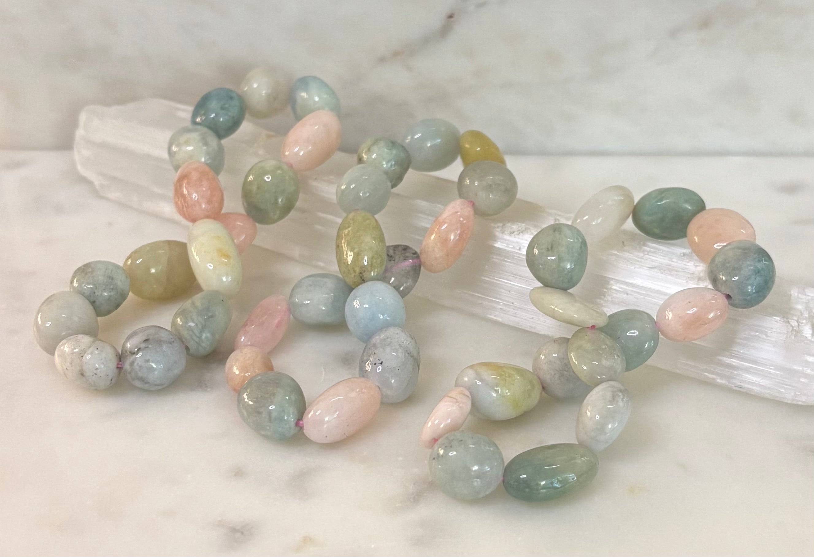 🌸 Heart in Bloom Morganite Bracelet