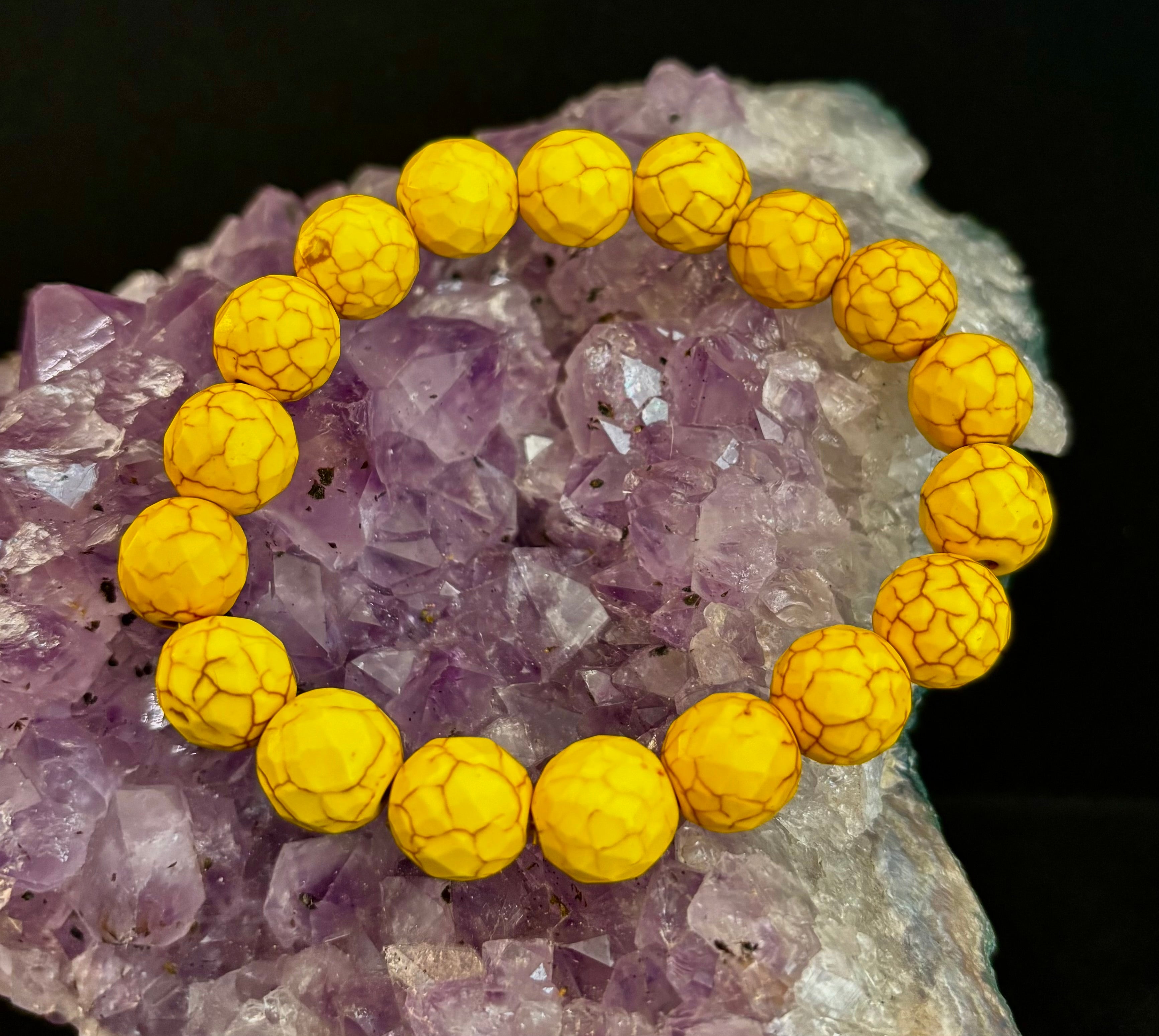 Solar Radiance Yellow Howlite Bracelet (12mm)