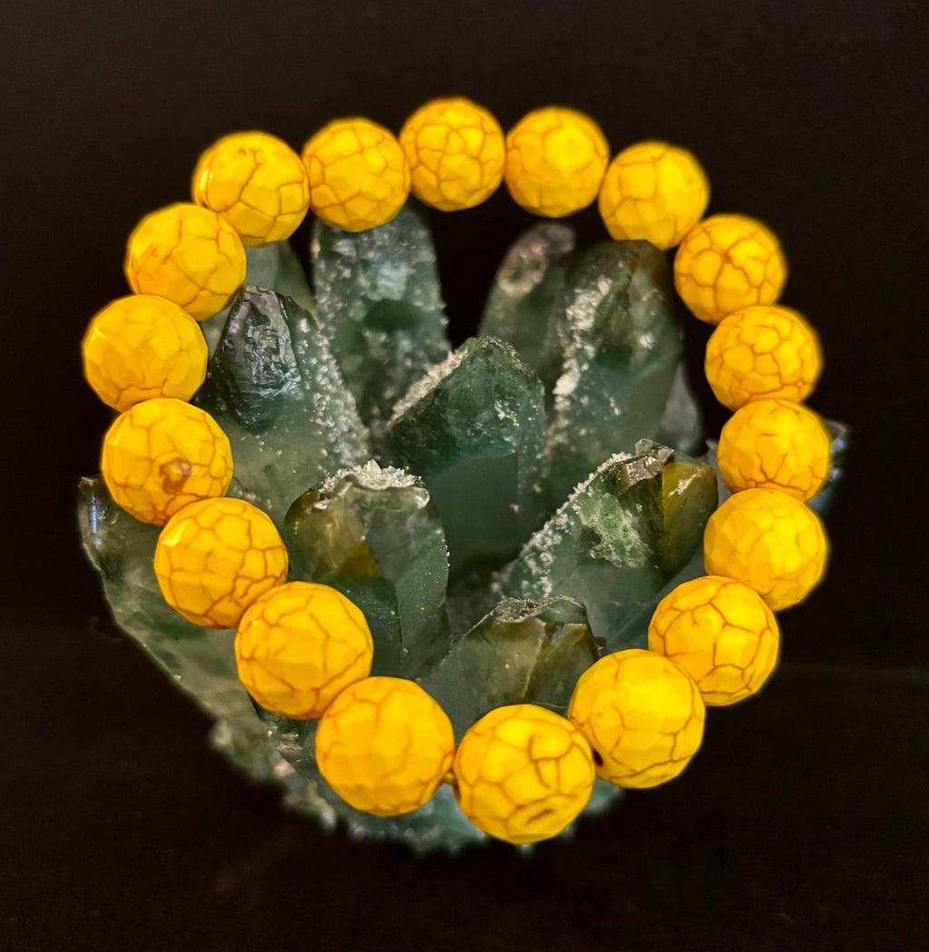 Solar Radiance Yellow Howlite Bracelet (12mm)