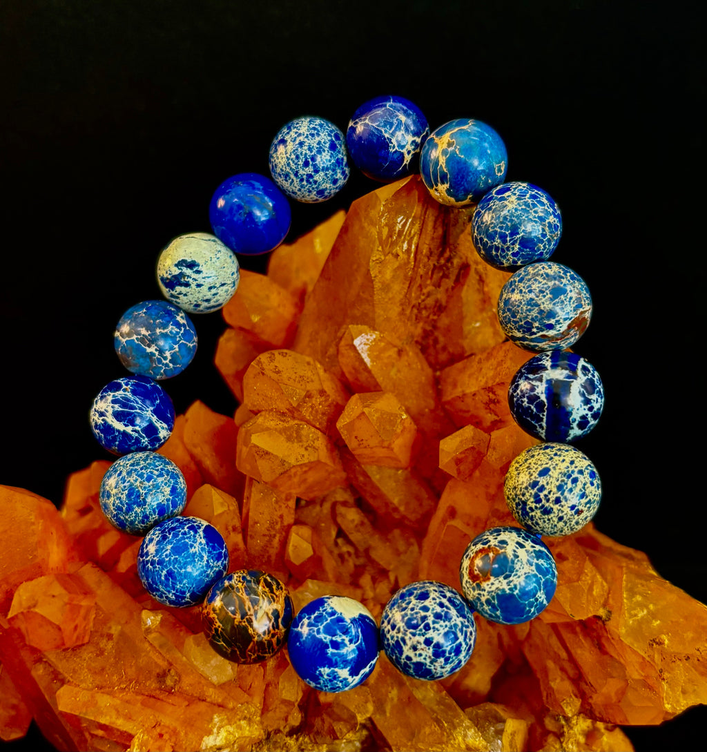 Atlantic Tide Blue Imperial Jasper Bracelet (12mm)