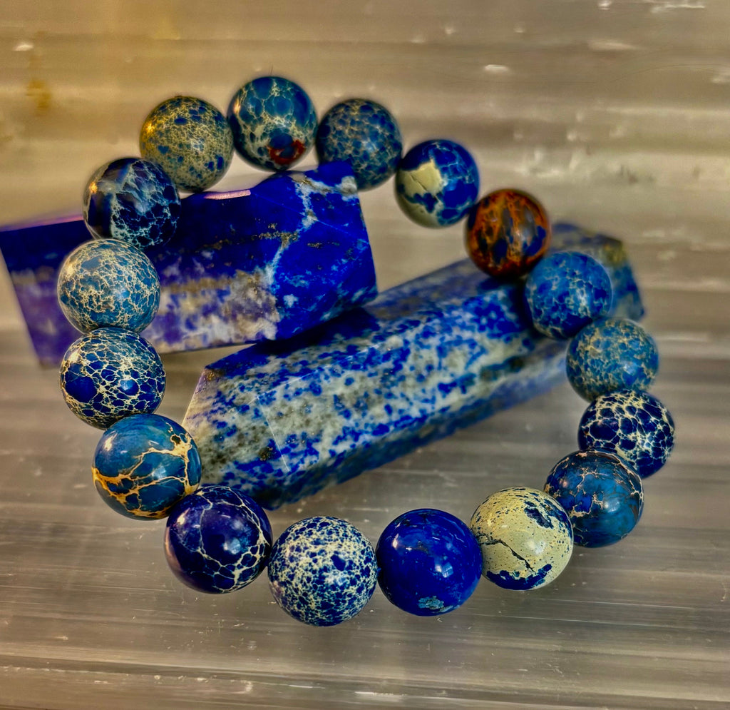 Atlantic Tide Blue Imperial Jasper Bracelet (12mm)