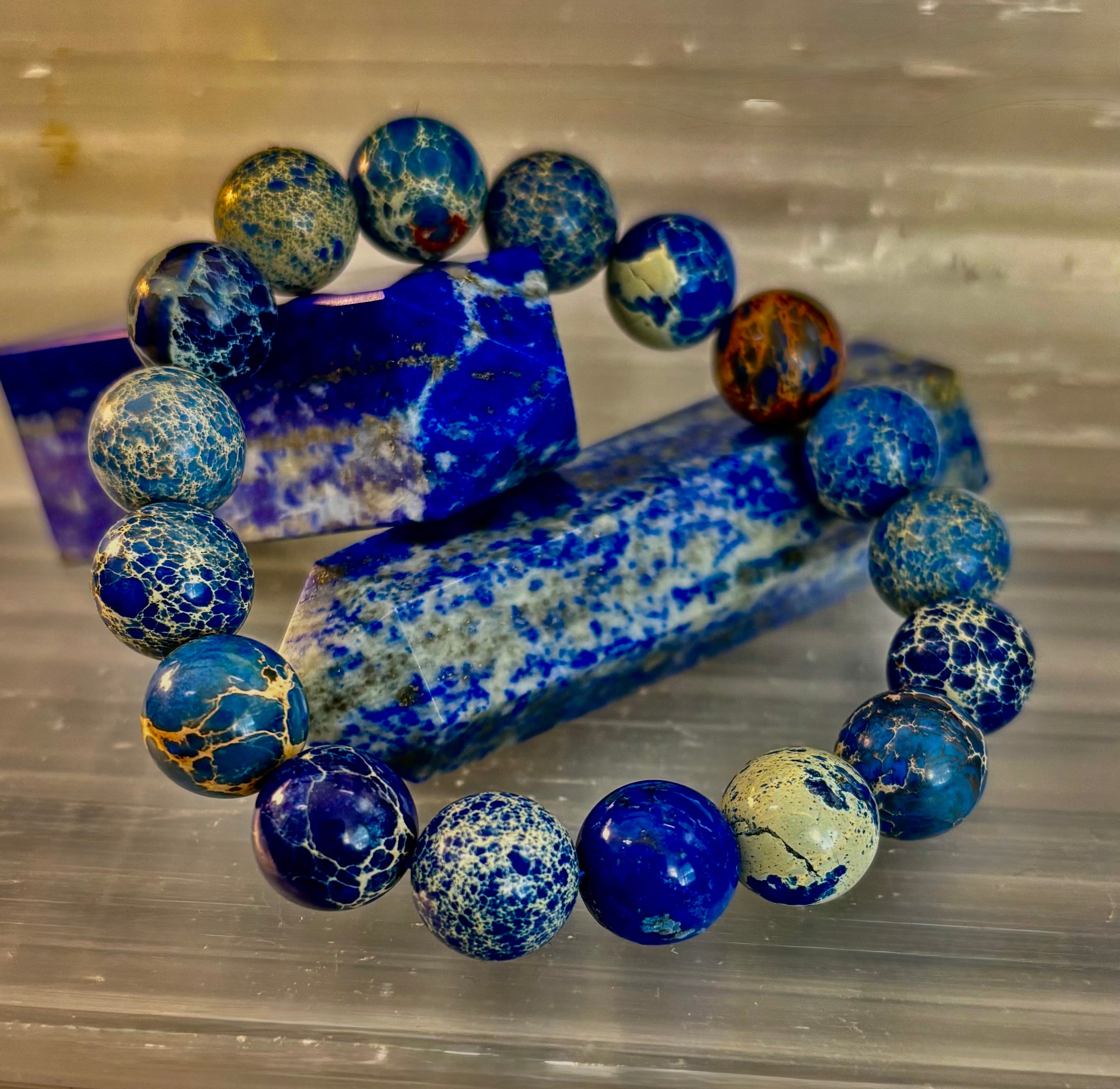 Atlantic Tide Blue Imperial Jasper Bracelet (12mm)