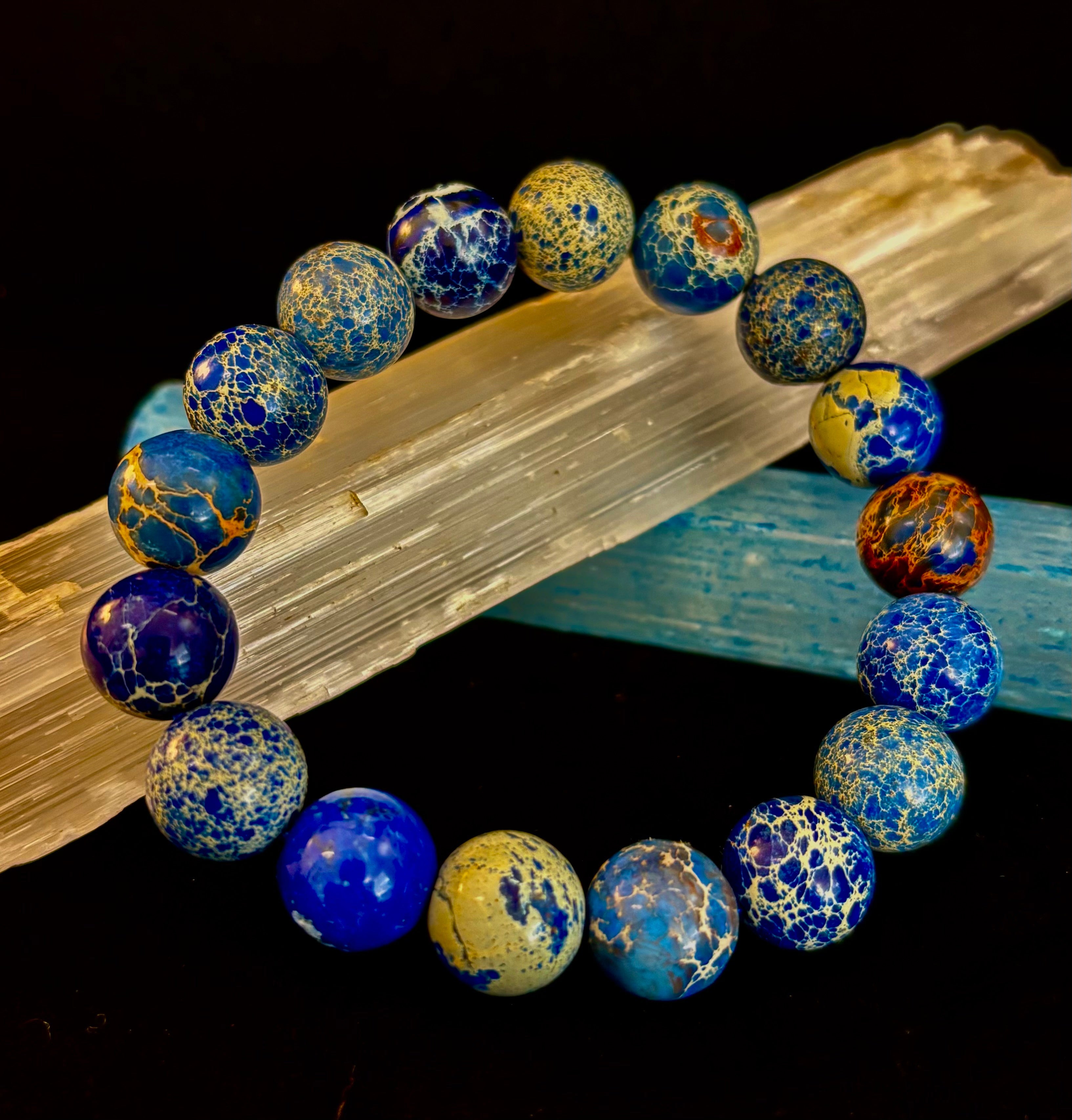 Atlantic Tide Blue Imperial Jasper Bracelet (12mm)
