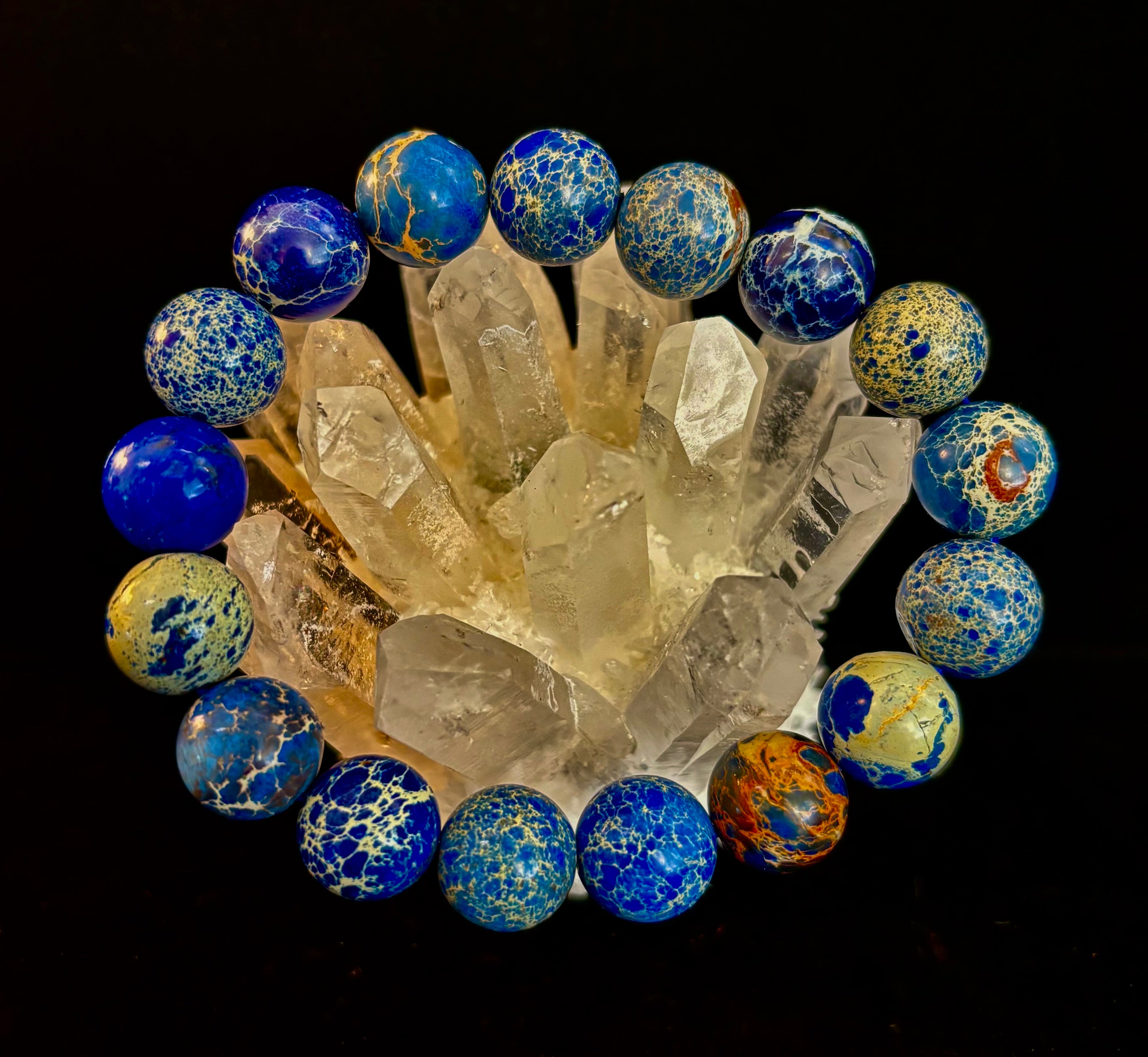 Atlantic Tide Blue Imperial Jasper Bracelet (12mm)
