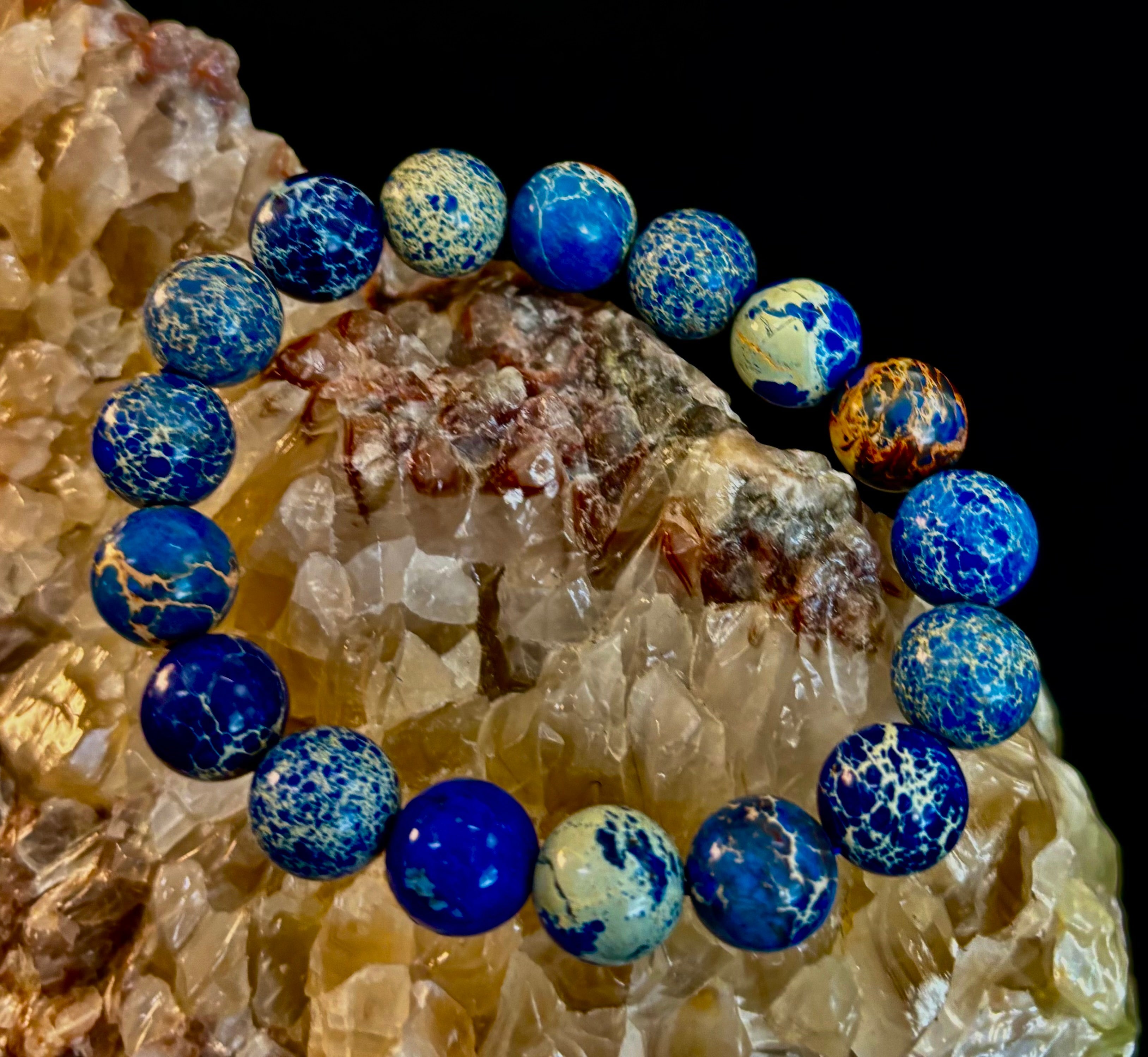 Atlantic Tide Blue Imperial Jasper Bracelet (12mm)