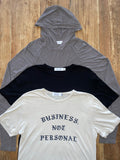 4 Corners Bundle (4 Corners Hoodie Ash Gray, 4 Corners Crew Raven Black, and "Business, Not Personal" Dutch White)