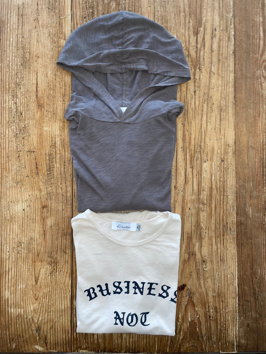 Summer Casual Bundle (4 Corners Hoodie Ash Gray and "Business, Not Personal" Dutch White) (