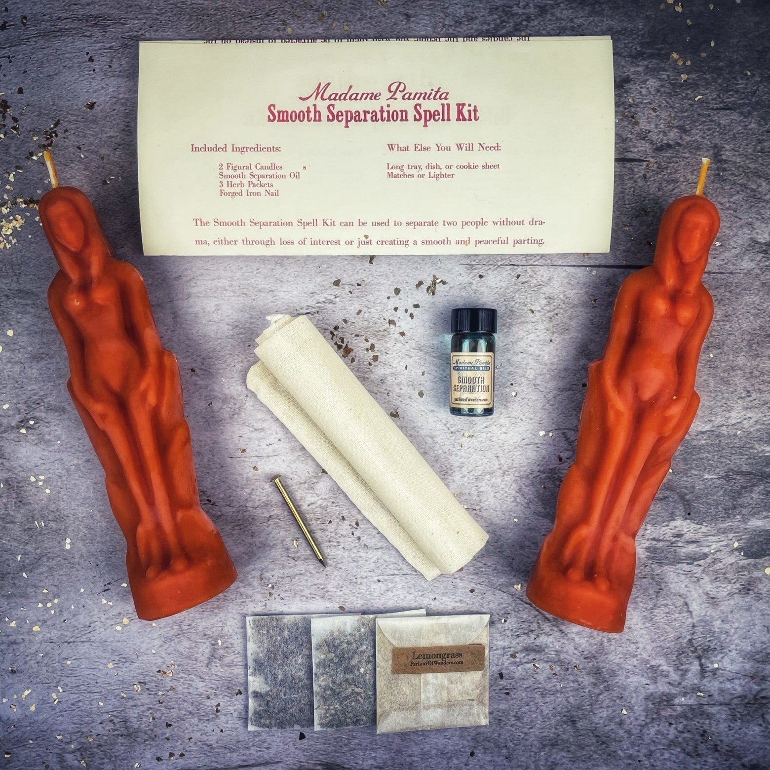 Smooth Separation Candle Spell Kit - Female/Female | Peaceful Parting