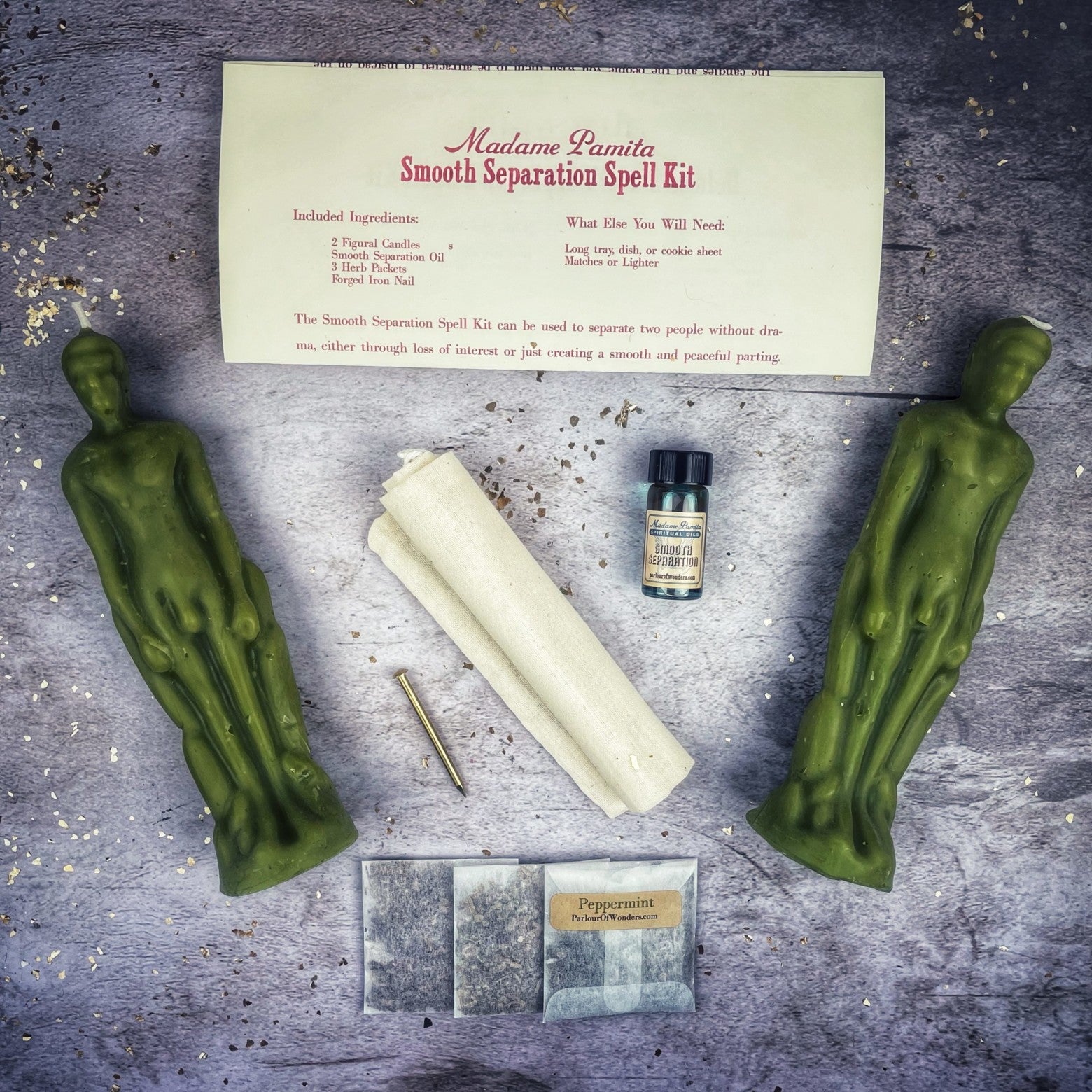 Smooth Separation Candle Spell Kit - Male/Male | Peaceful Parting
