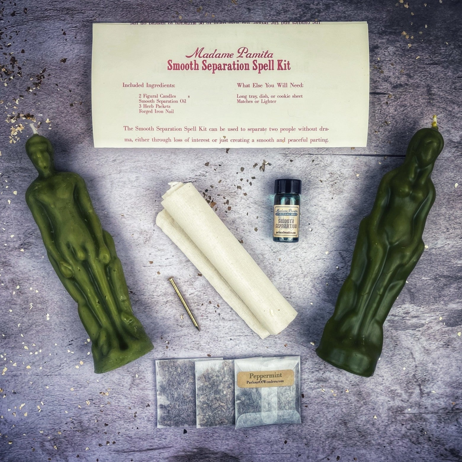 Smooth Separation Candle Spell Kit - Female/Male | Peaceful Parting