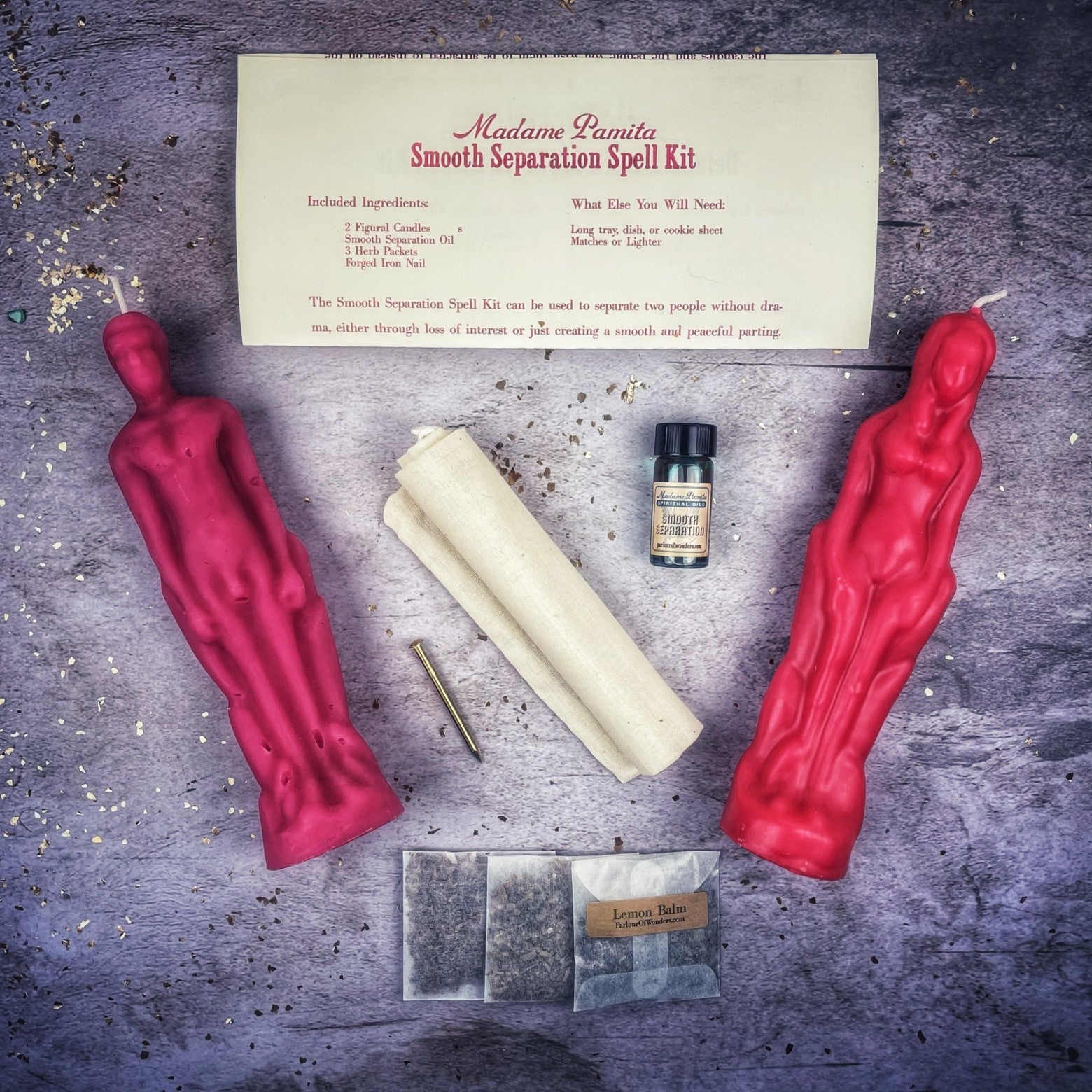 Smooth Separation Candle Spell Kit - Female/Male | Peaceful Parting