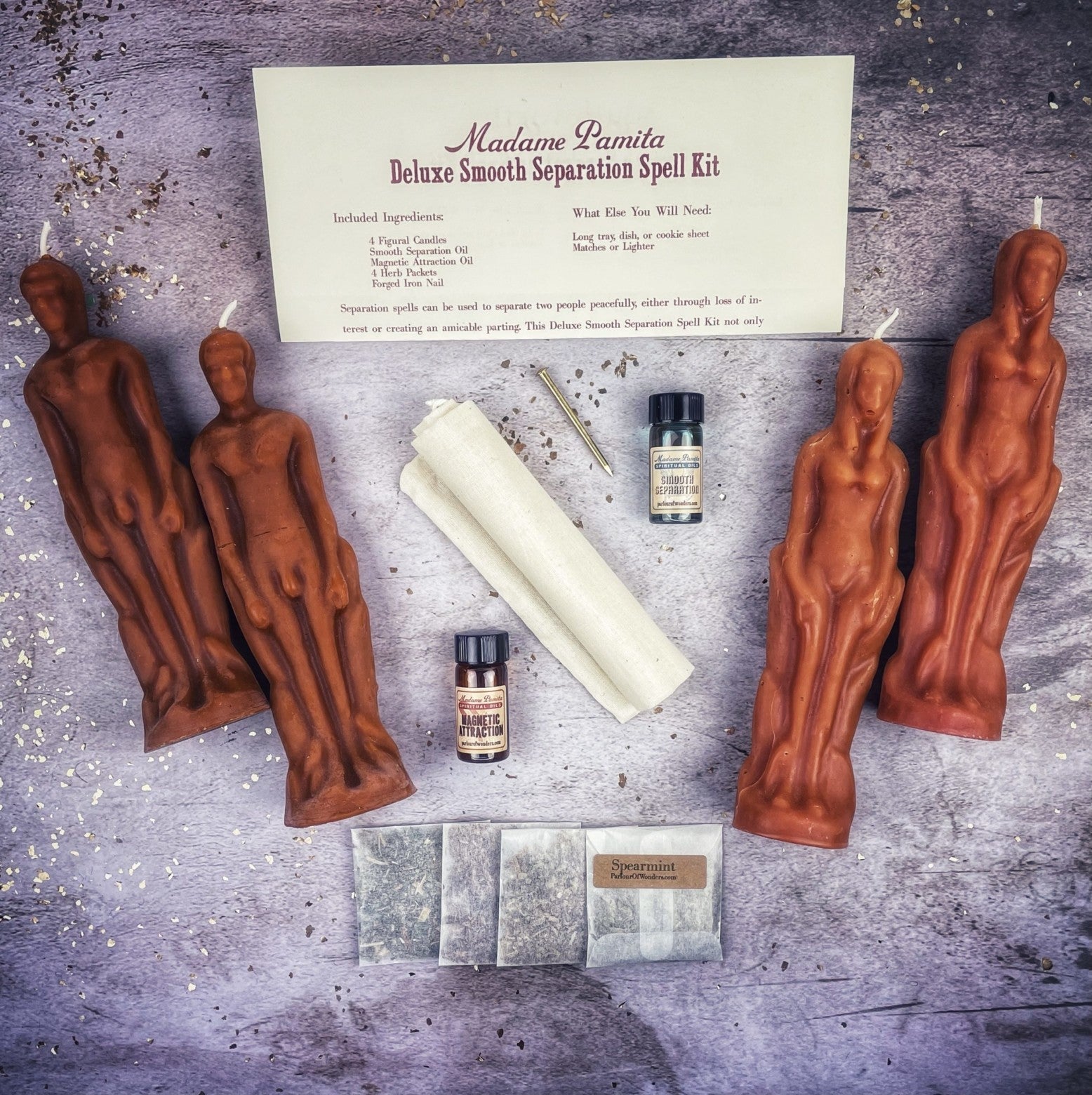 Deluxe Smooth Separation Candle Spell Kit - Female/Male | Peaceful Parting & Love Direction