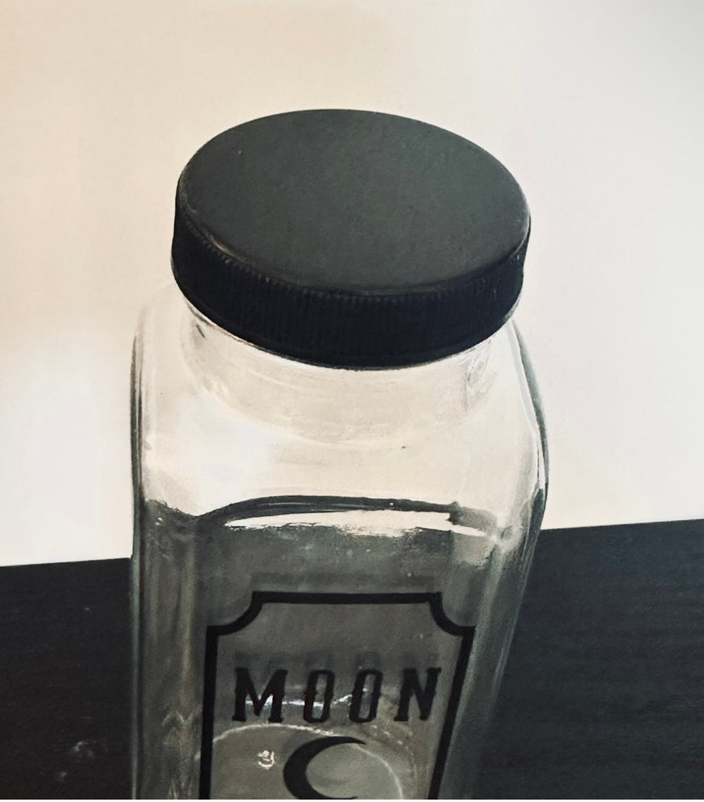 Moon Water Charging Glass Jar 8oz – Necklace Holder – Goth Candles Handmade