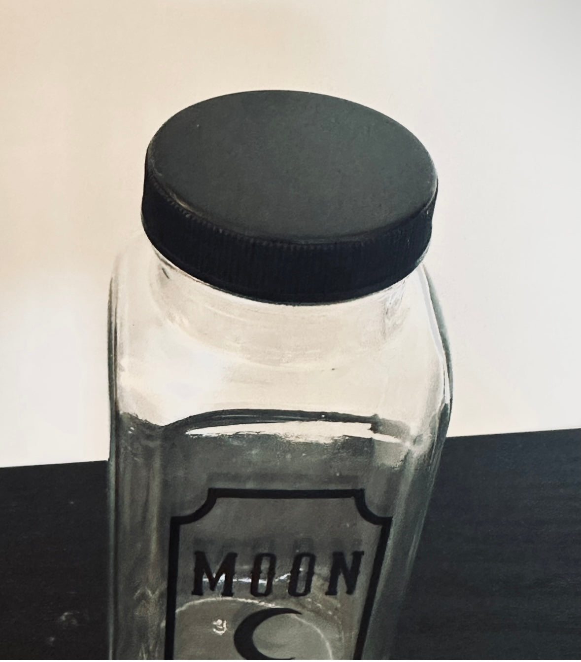 Moon Water Charging Glass Jar 8oz – Necklace Holder – Goth Candles Handmade