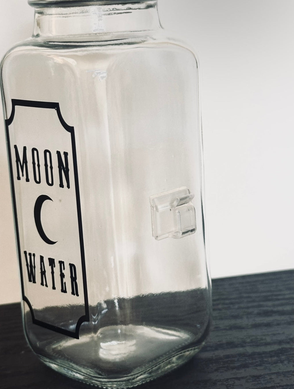 Moon Water Charging Glass Jar 8oz – Necklace Holder – Goth Candles Handmade