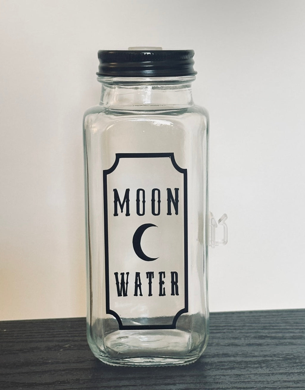 Moon Water Charging Glass Jar 8oz – Necklace Holder – Goth Candles Handmade