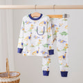 Orange & Navy Dinos All-Stars Organic Cotton Kids Pajamas