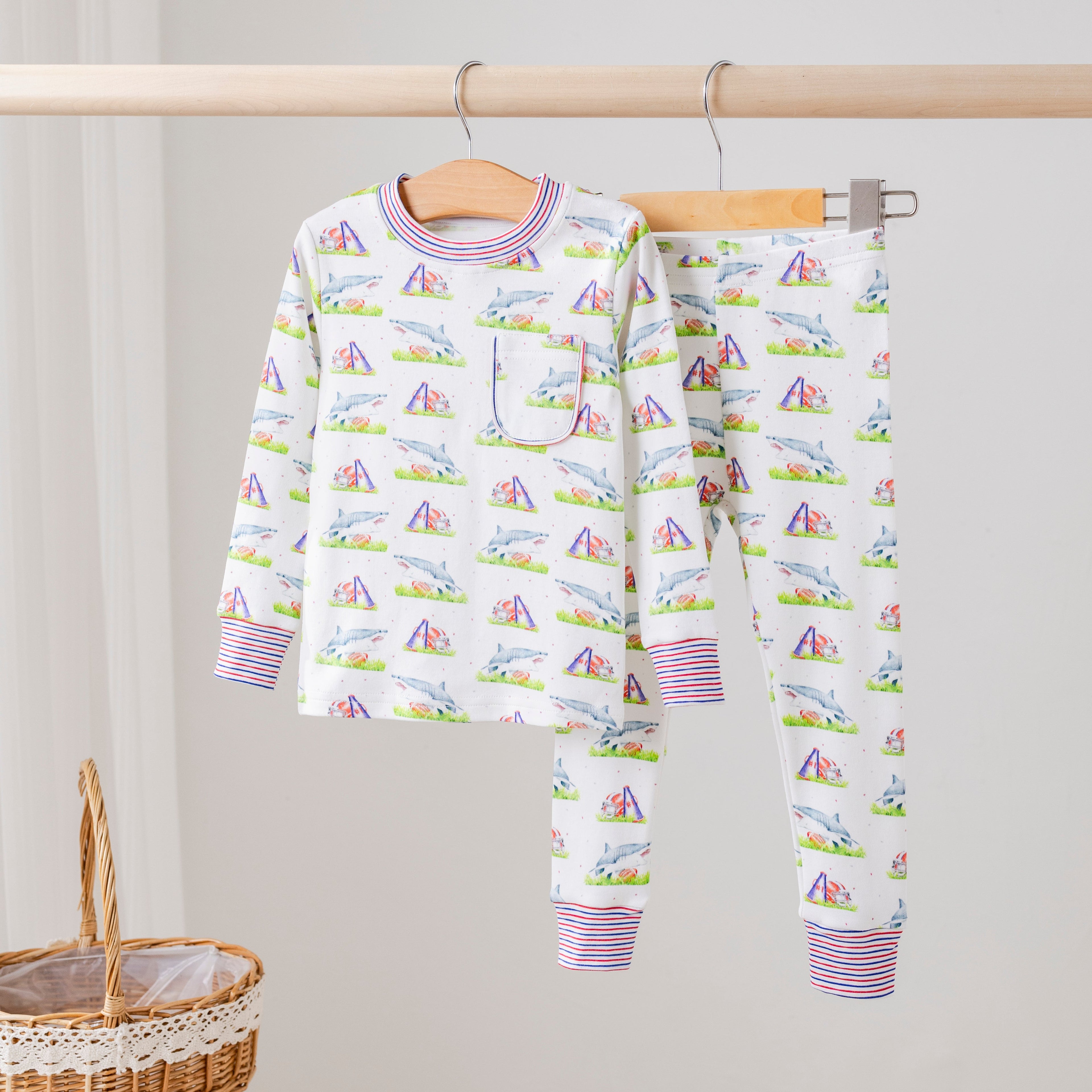 Sharks Mascot Mania Organic Cotton Kids Pajamas