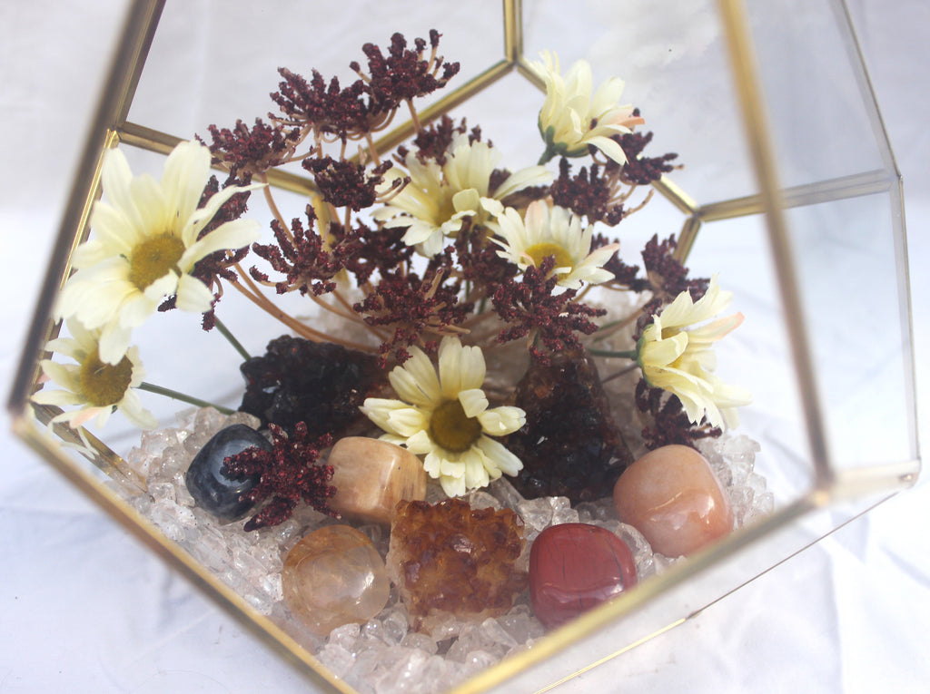 Crystal Geode Terrarium Heat Treated Citrine - Forged Flame