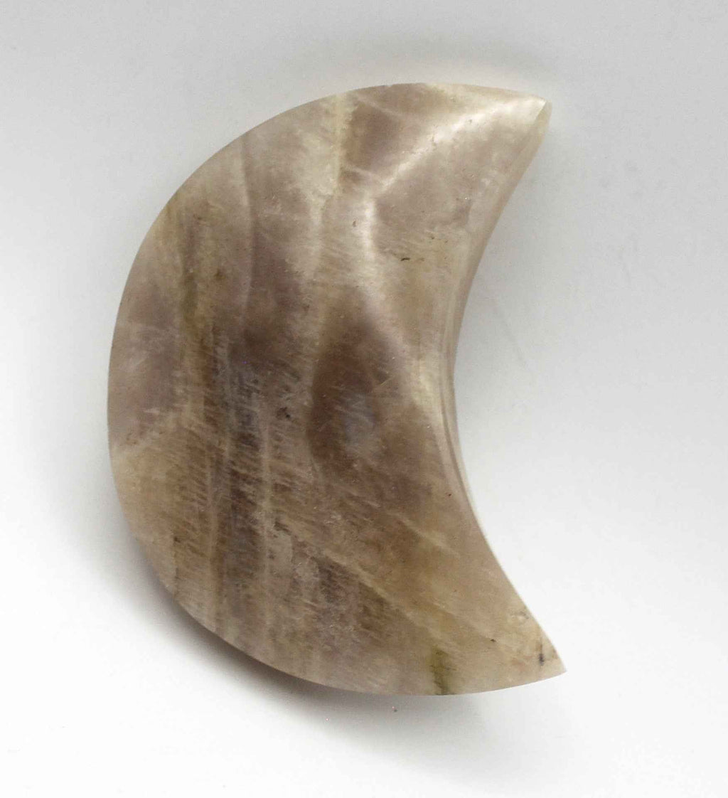 Moonstone Crescent Moon Carving – Intuition, New Beginnings & Emotional Balance