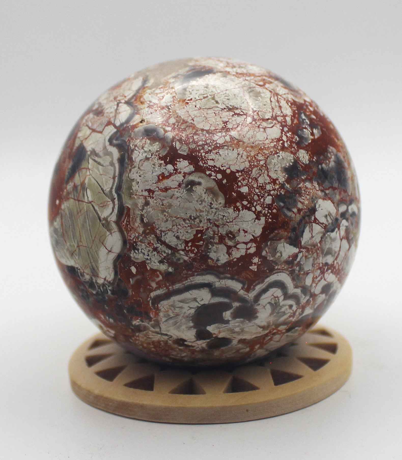Money Agate Sphere – Abundance, Stability & Prosperity Energy Crystal Ball
