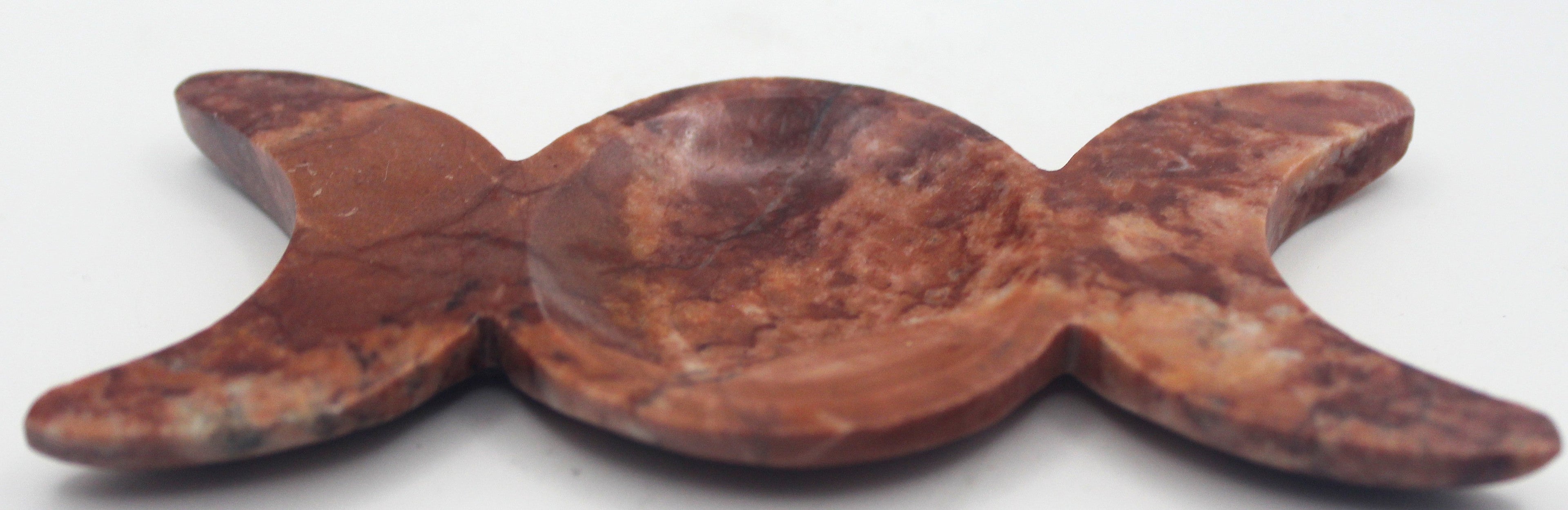 Red Jasper Triple Moon Dish – Grounding Energy & Ritual Altar Bowl
