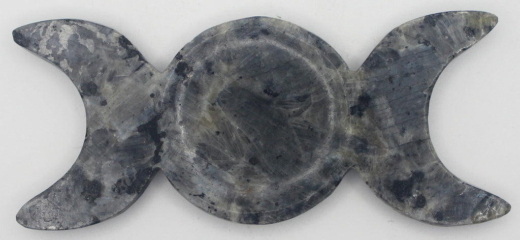 Larvikite Triple Moon Dish – Stone of Protection & Intuition