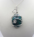 Silver Argentium Resin Malachite Pendant Necklace