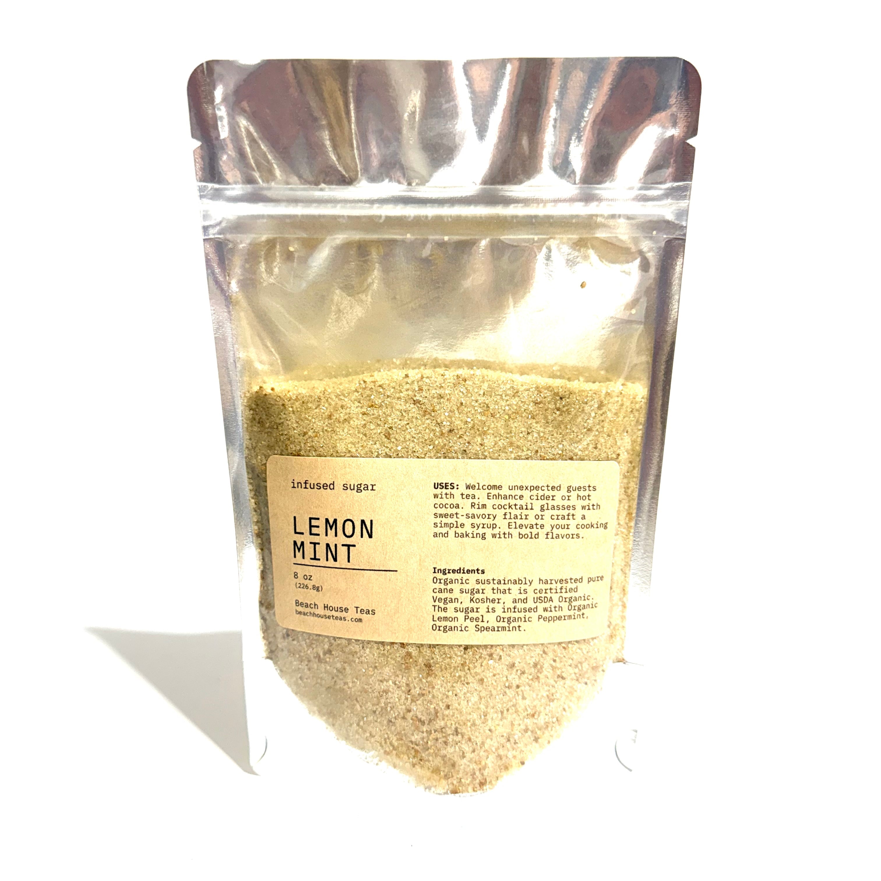 Lemon Mint infused artisan culinary sugar