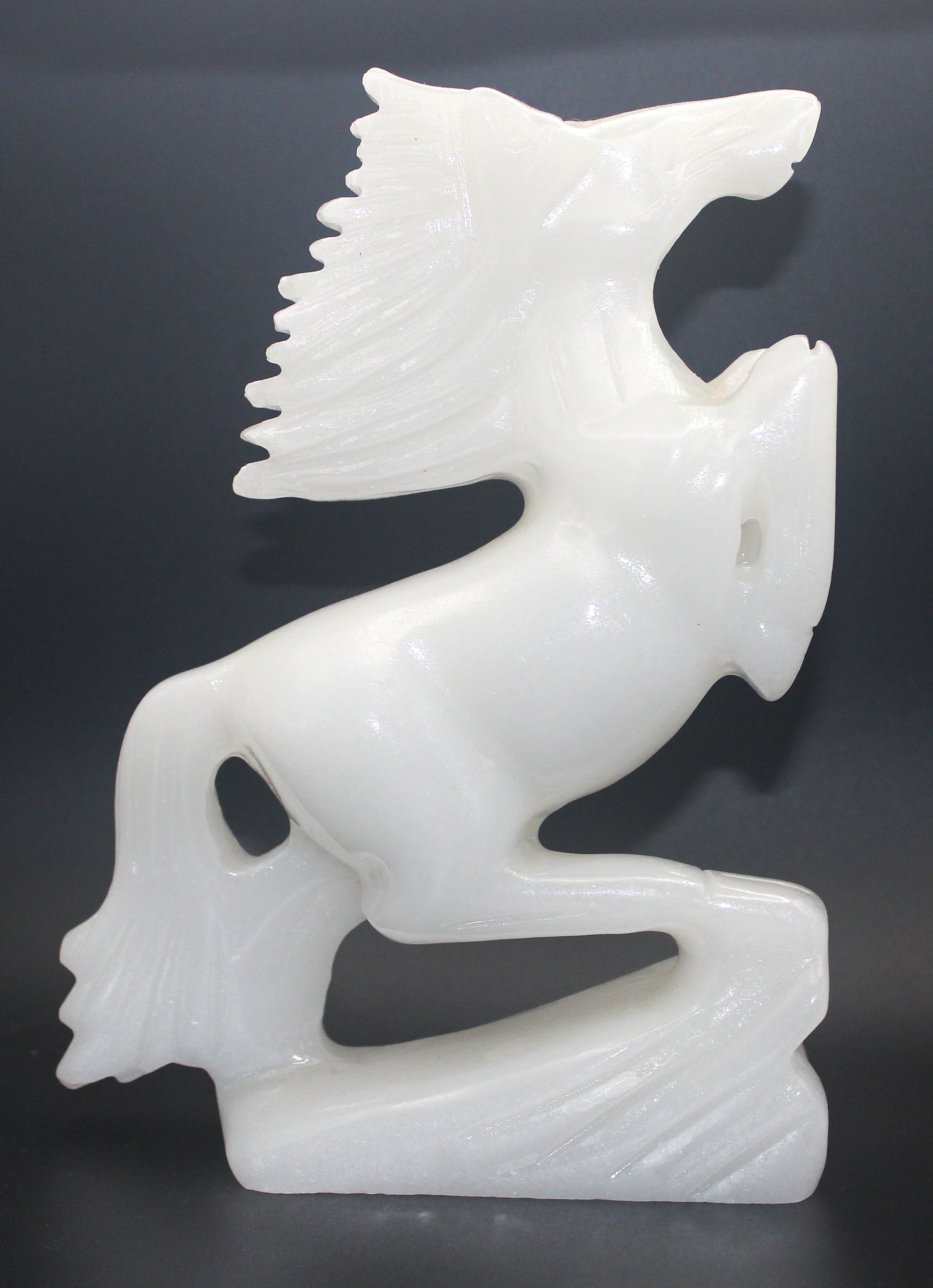 White Calcite Horse Carving – Clarity, Calm & Quiet Strength