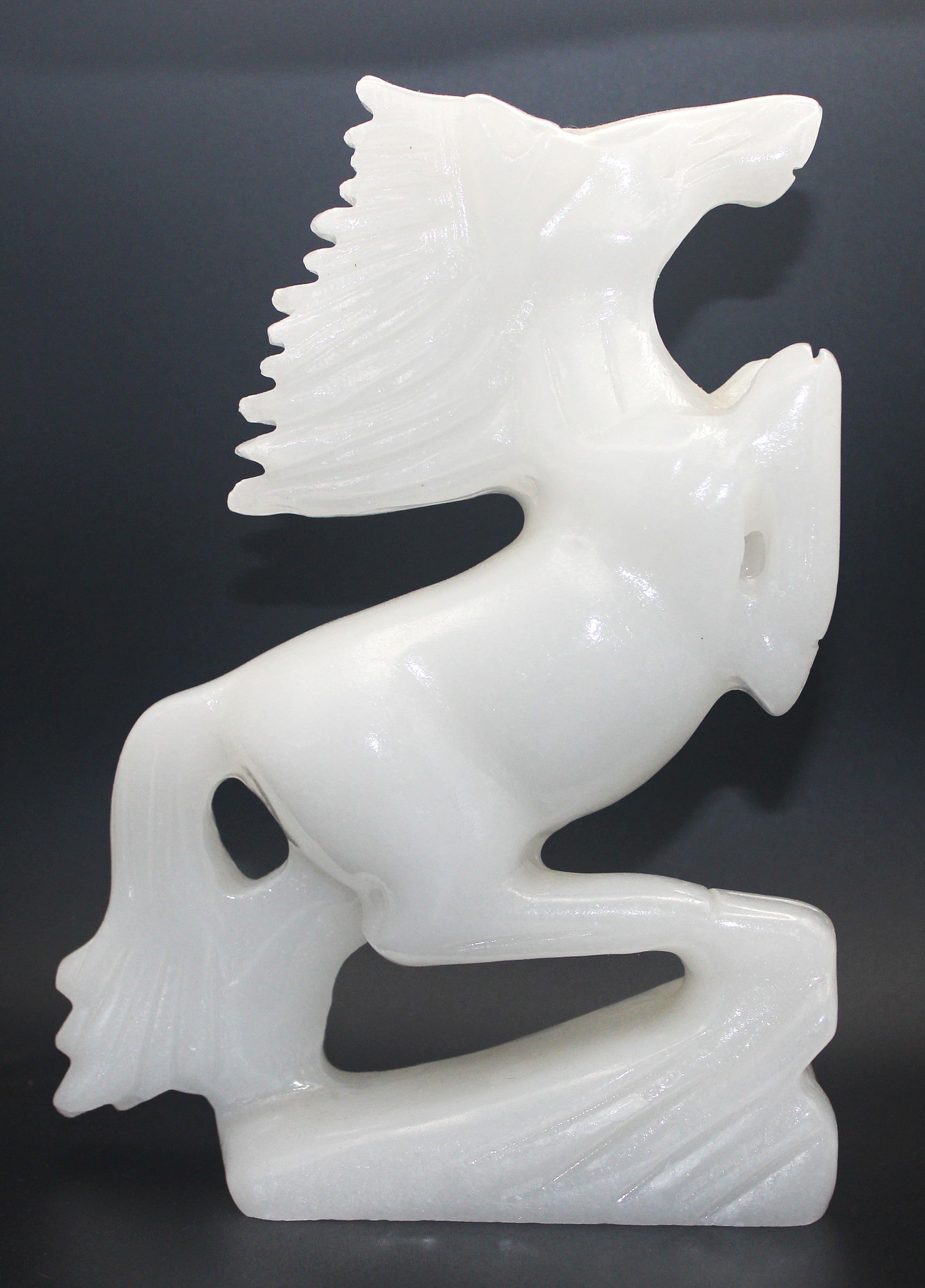 White Calcite Horse Carving – Clarity, Calm & Quiet Strength