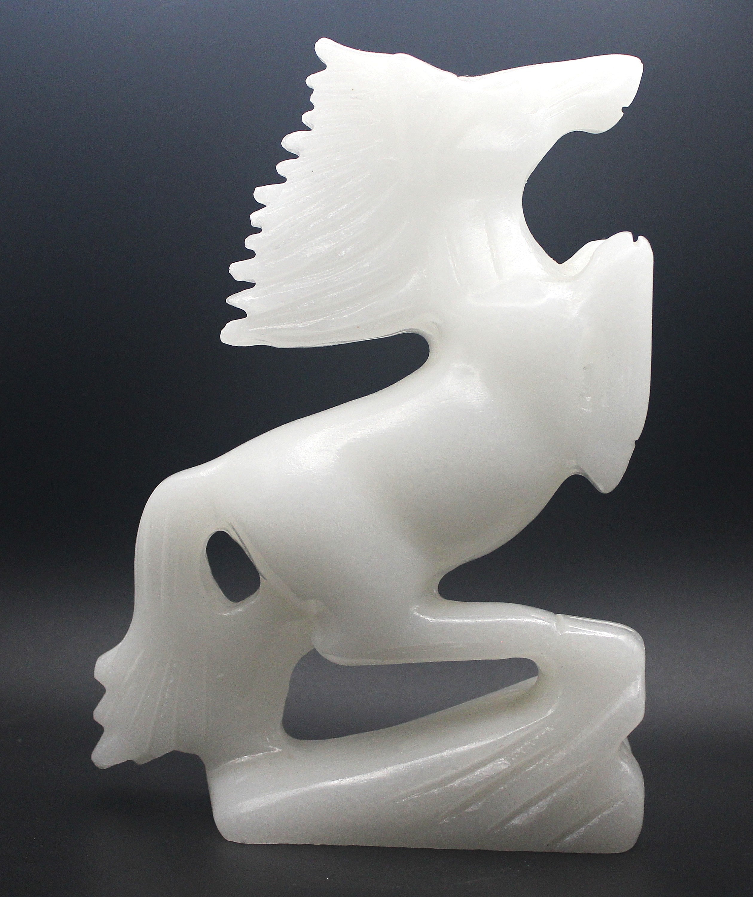White Calcite Horse Carving – Clarity, Calm & Quiet Strength